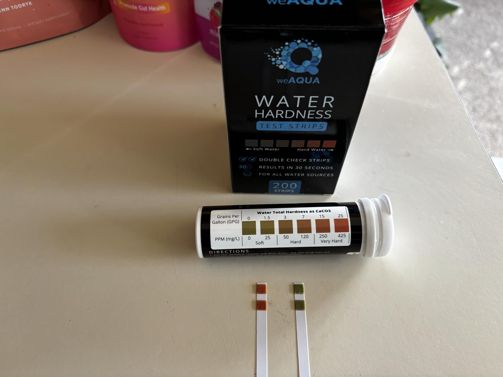 WeAQUA DoubleCheck Water Hardness Test Kit 200 Strips with Sample Cup - Hard Water Testing Strips (0-25 gpg / 0-425 ppm) customer photo 2