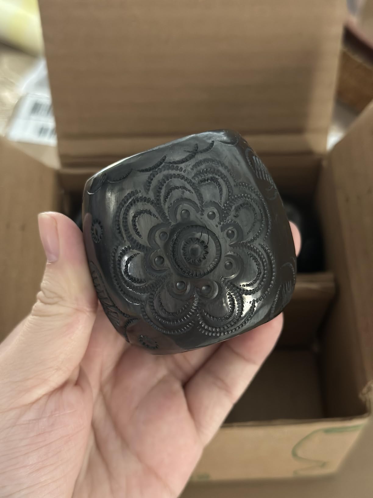Tequila Shot Glasses - Set of 4 Oaxaca Black Clay Mexican Shot Glasses - 2 Oz (Mezcal Cup) customer photo 2