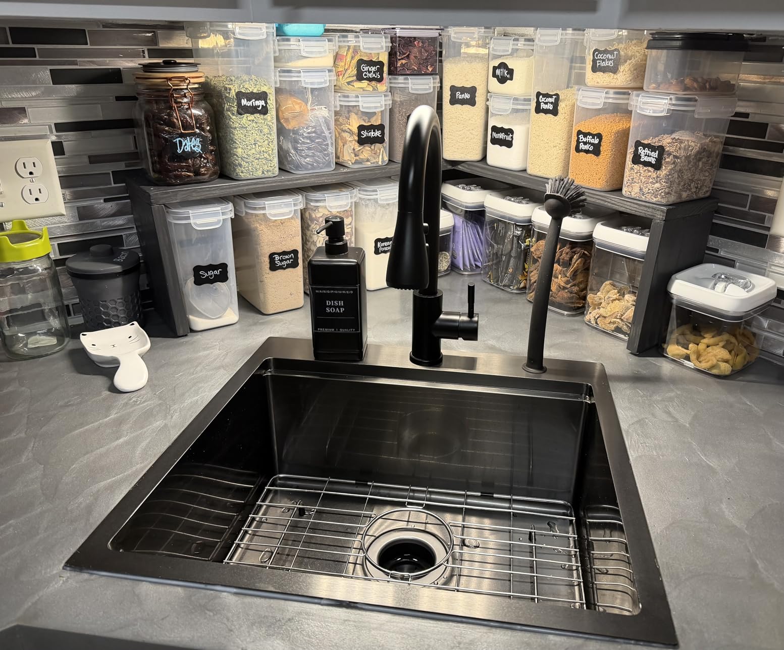 IKEBANA 33 x 22 Inch Double Bowl Kitchen Sink Drop in, Brushed Nickel 16 Gauge Stainless Steel Topmount 50/50 Double Basin Workstation Kitchen Sink with Accessories customer photo 1