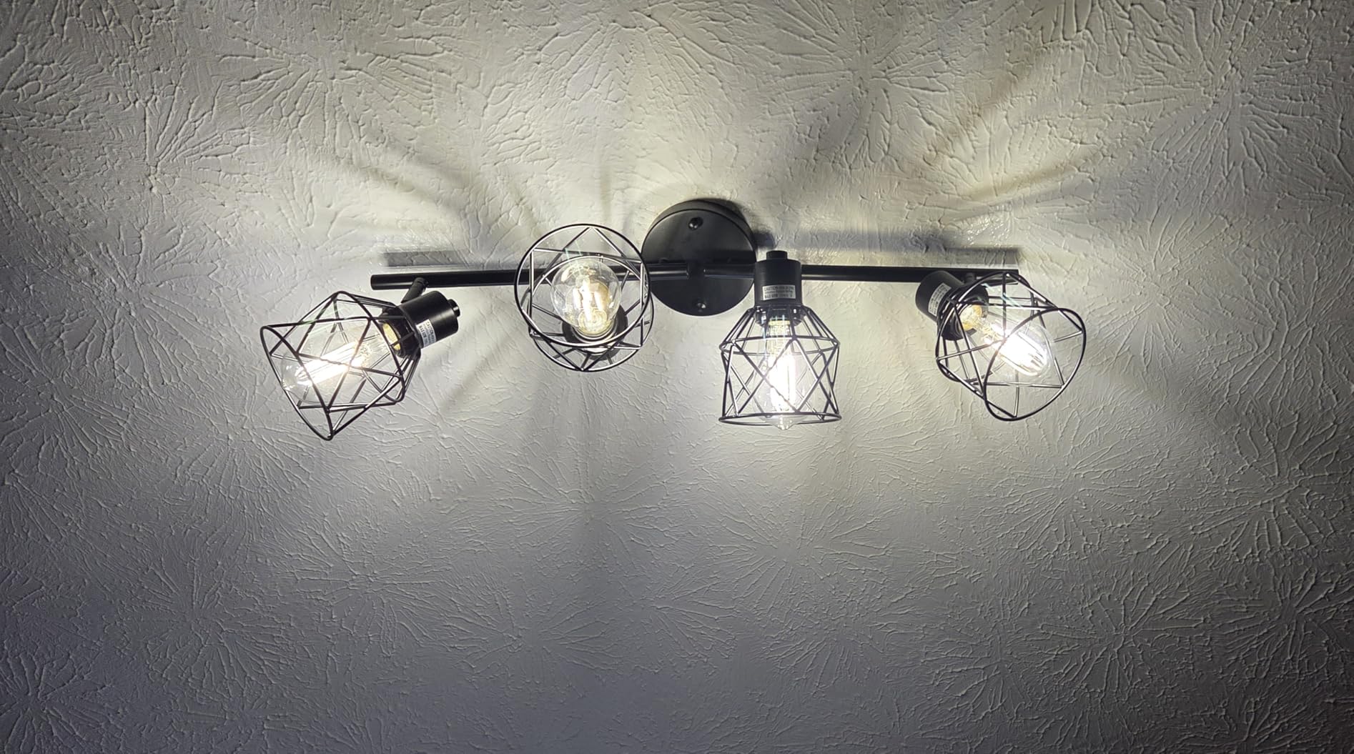 4-Lights Semi Flush Mount Ceiling Light, Adjustable Multi-Directional Light Fixtures, Rotatable Farmhouse Light Fixtures Mount with Metal Cage for Dining Room, Living Room customer photo 2