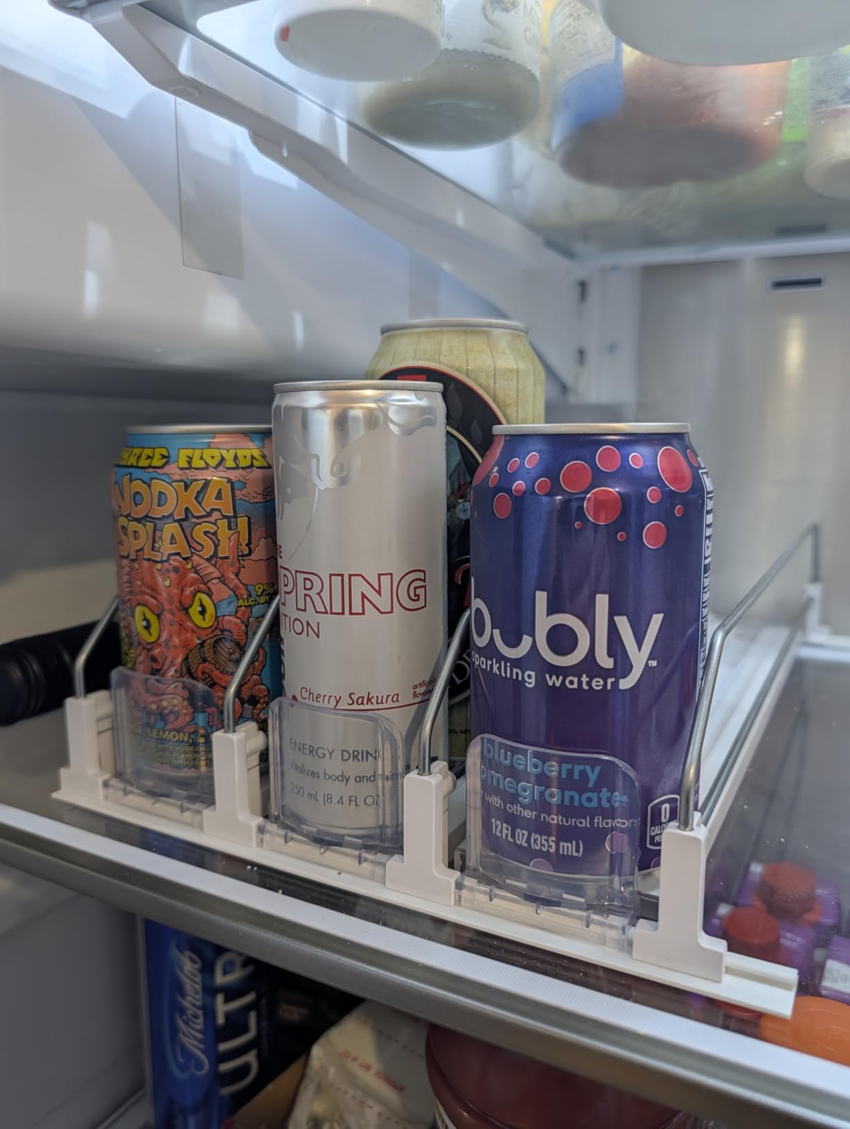 Drink Organizer for Fridge,Self Pushing Fridge Drink Organizer,Automatic Drink Dispenser for Fridge-Holds up to 25 Cans customer photo 2