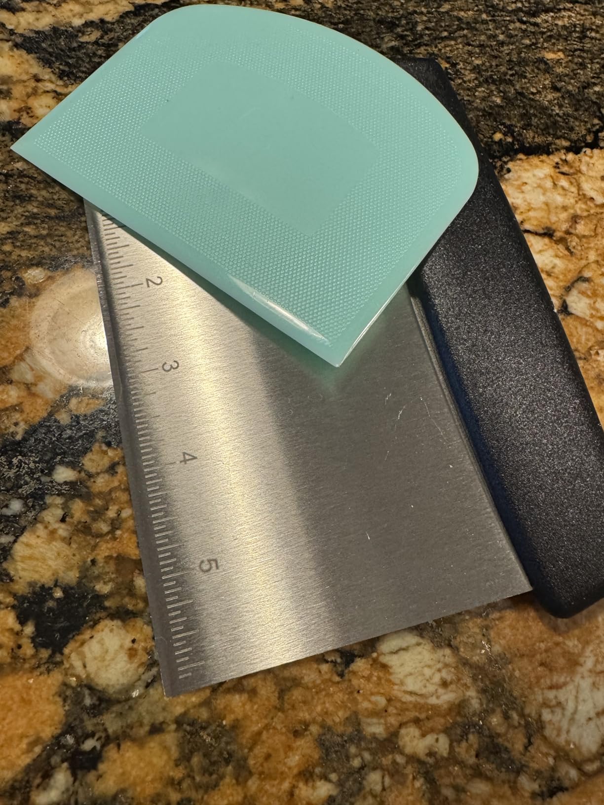 Bench Scraper, Premium Stainless Steel Dough Scraper with 2 PCS Flexible Bowl Scraper, Dough Cutter with Measuring Scale, Versatile Kitchen Scraper Set for Pastry Bread Pizza Cake customer photo 1