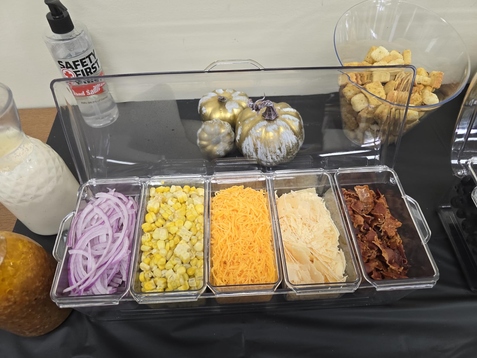 Large Ice Chilled Condiment Caddy, Chilled Condiment Containers Server with Lids for 5 Removable Compartments (2.5 cup) customer photo 2