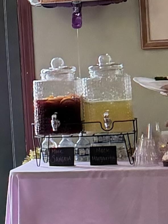 Style Setter Glass Beverage Dispenser with Stand (Set of 3), 1.5 Gallon Glass Drink Dispenser with Stand & Spigot for Lemonade, Punch, Water, Juice customer photo 1