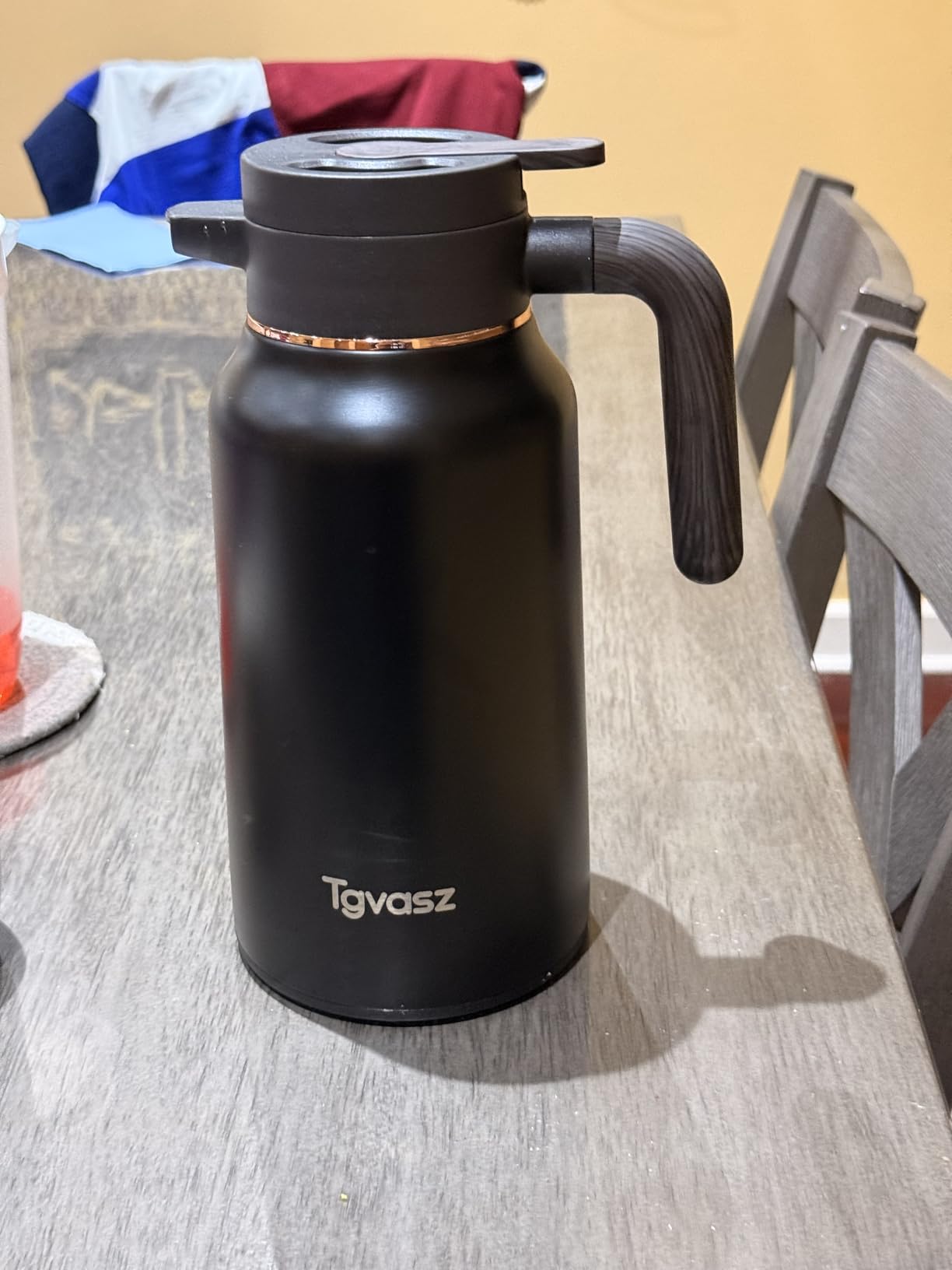 Thermal Coffee Carafe 70 oz - 12 Hour Hot Stainless Steel Carafes for Hot Liquids-Insulated Coffee Carafes For Keeping Hot/Cold Coffee, Tea, Water, Milk, Creamer Dispenser for Coffee Bar(Black) customer photo 2