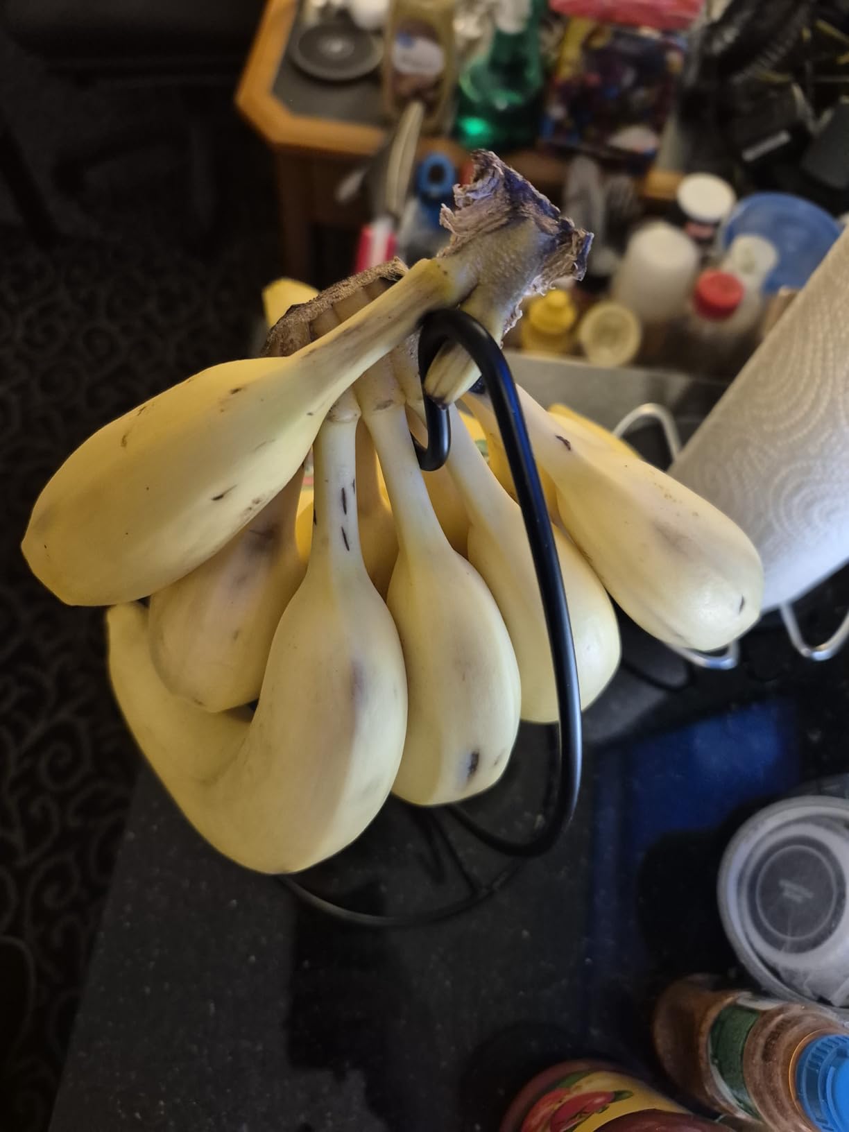 2 Pack Banana Holder, Banana Tree Stand Metal, Banana Stand Holder, Holds Up to 15LB Banana or Grape, Banana Rack for Kitchen Counter, Black customer photo 1