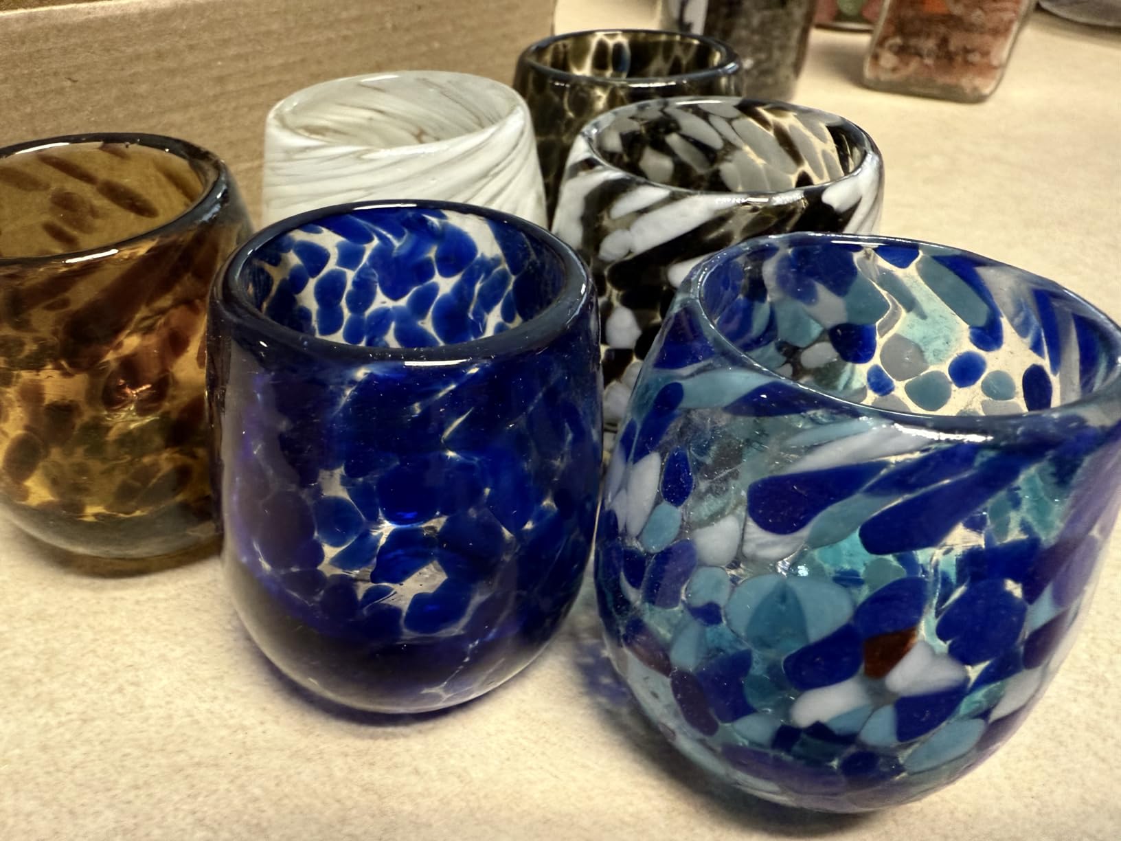 Hand-Blown Mezcal & Tequila Sipping Glasses From Mexico - Set of 6 | Authentic Handcrafted 2.2 oz Tequila Tasting Glasses | Handmade Mezcal Copitas | Evening Elegance customer photo 1