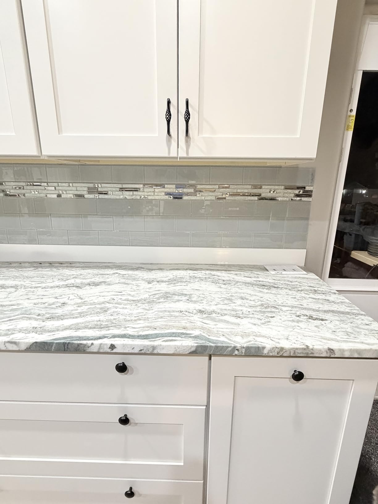 5-Sheet Glass Backsplash Tiles, 5 Square Feet Glass Mosaic Backsplash Subway Metal Tile for Kitchen Wall Bathroom customer photo 2
