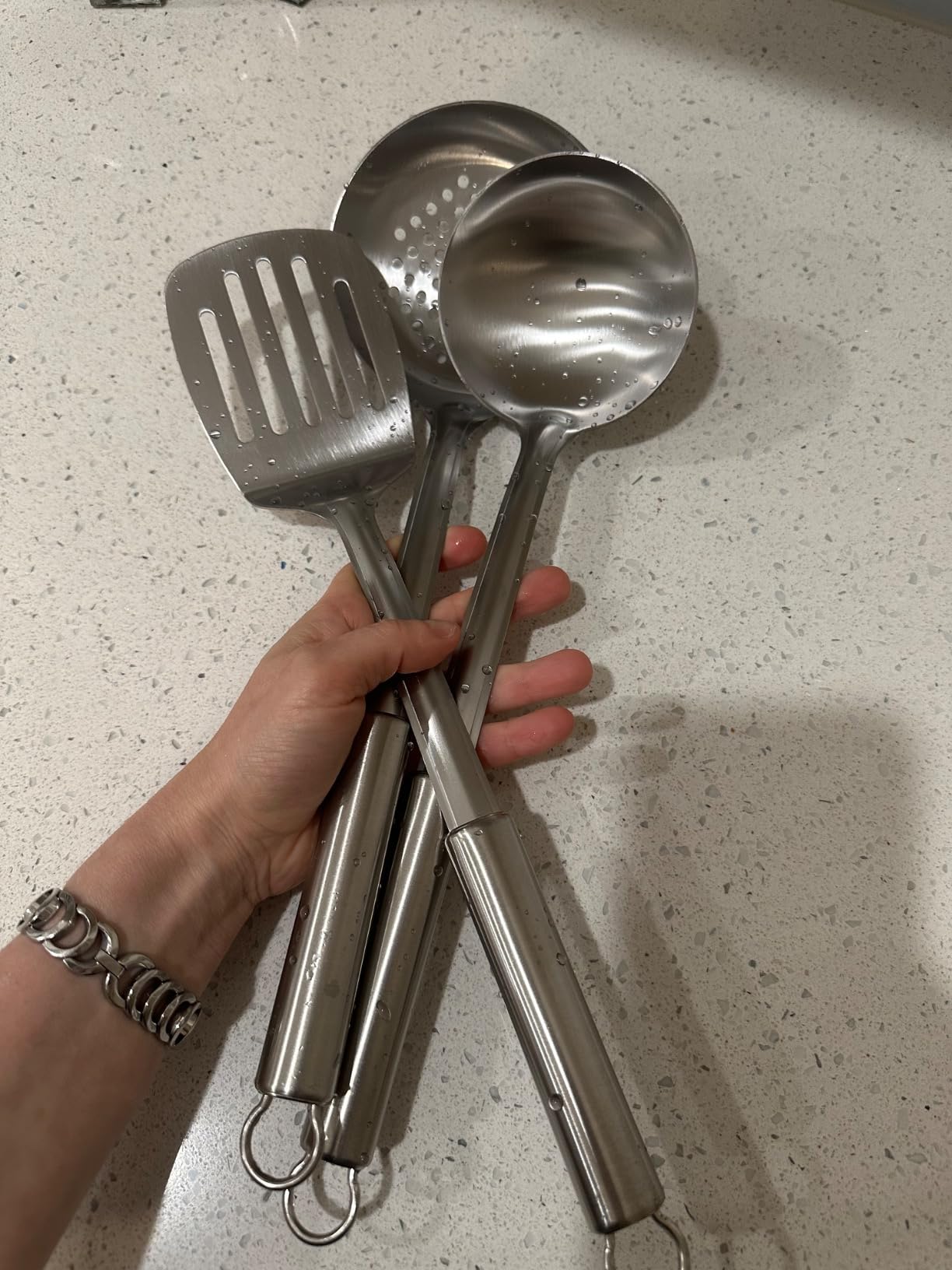6-Piece Kitchen Cooking Utensils Set, Stainless Steel Kitchen Utensils with Suspendable Handle customer photo 2