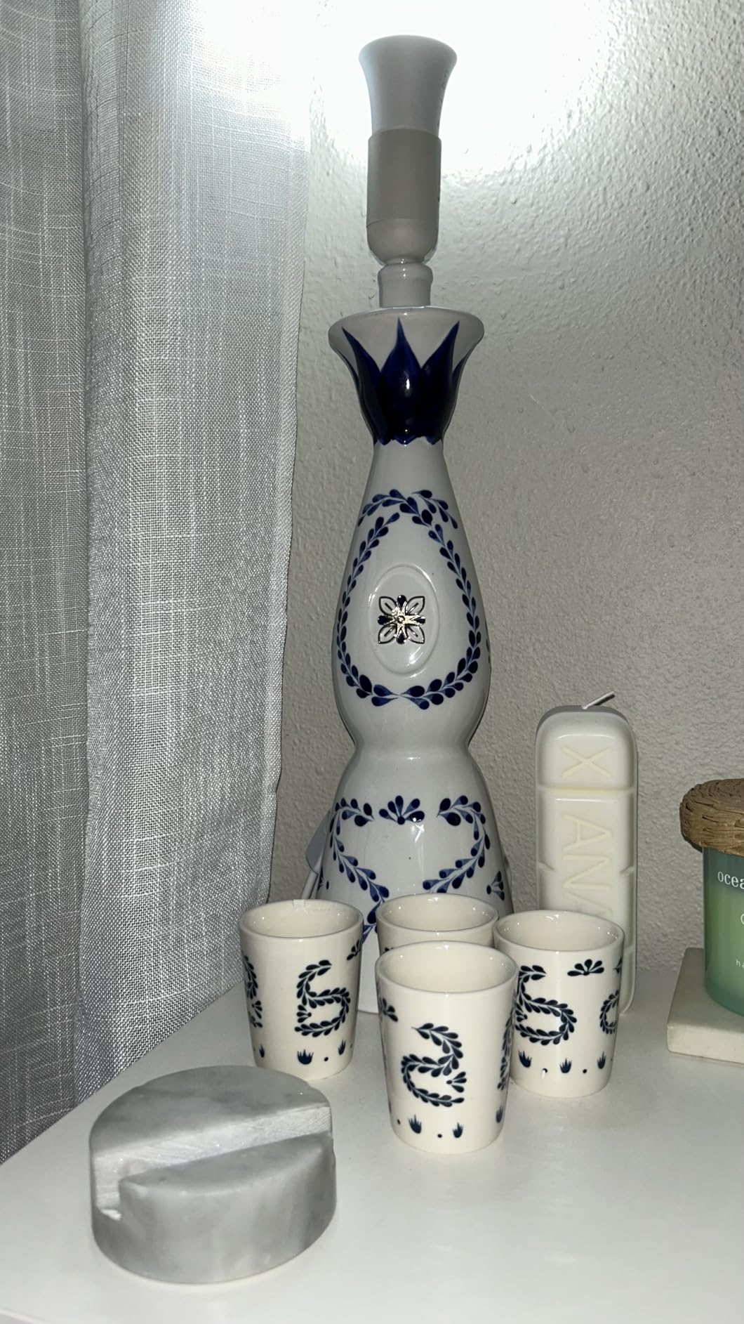Talavera Shot Glasses - 100% Handmade Ceramic Tequila Shot Glasses with Talavera Mexican Pottery Design - Perfect Tequila Gifts for Women & Men for Any Occasion (BLUE | SET OF 4) customer photo 2