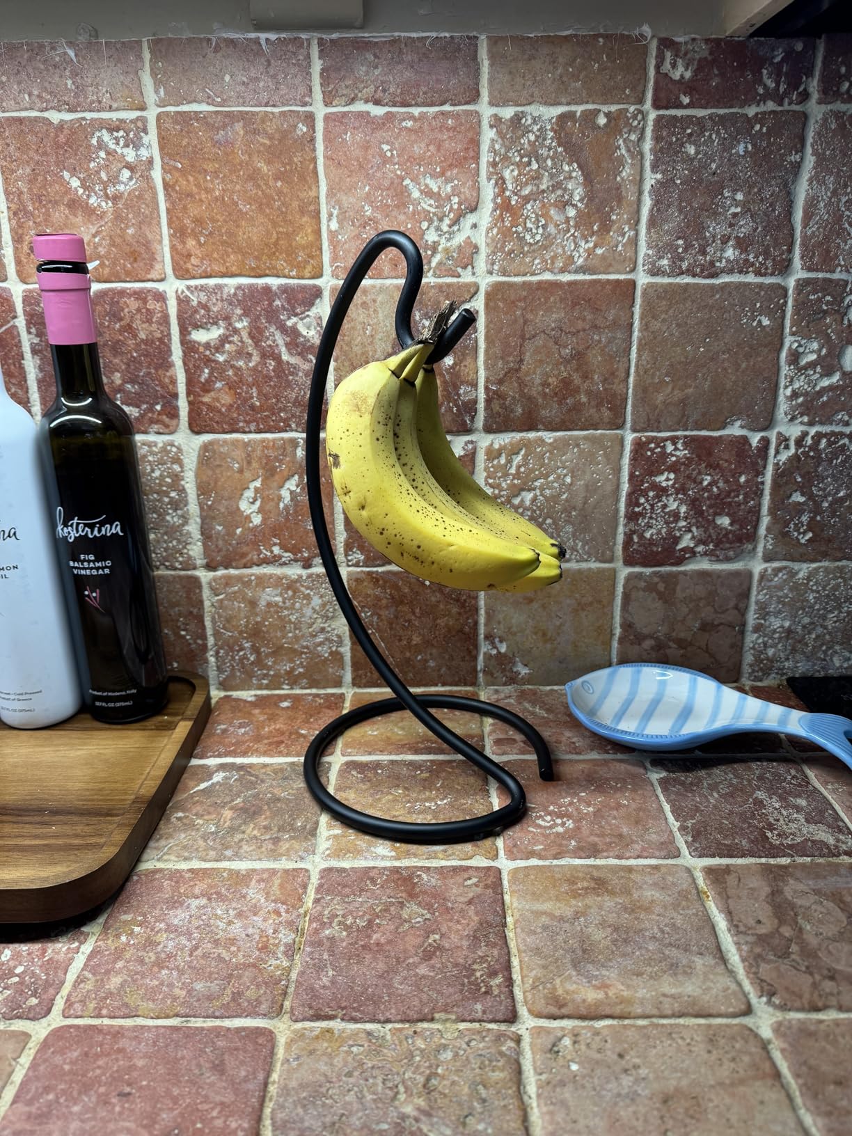 Homeries Banana Holder Modern Rack Hanger Tree Stand Hook for Kitchen Countertop. Satin Nickel Banana Holder Keeper Stand (White) customer photo 2