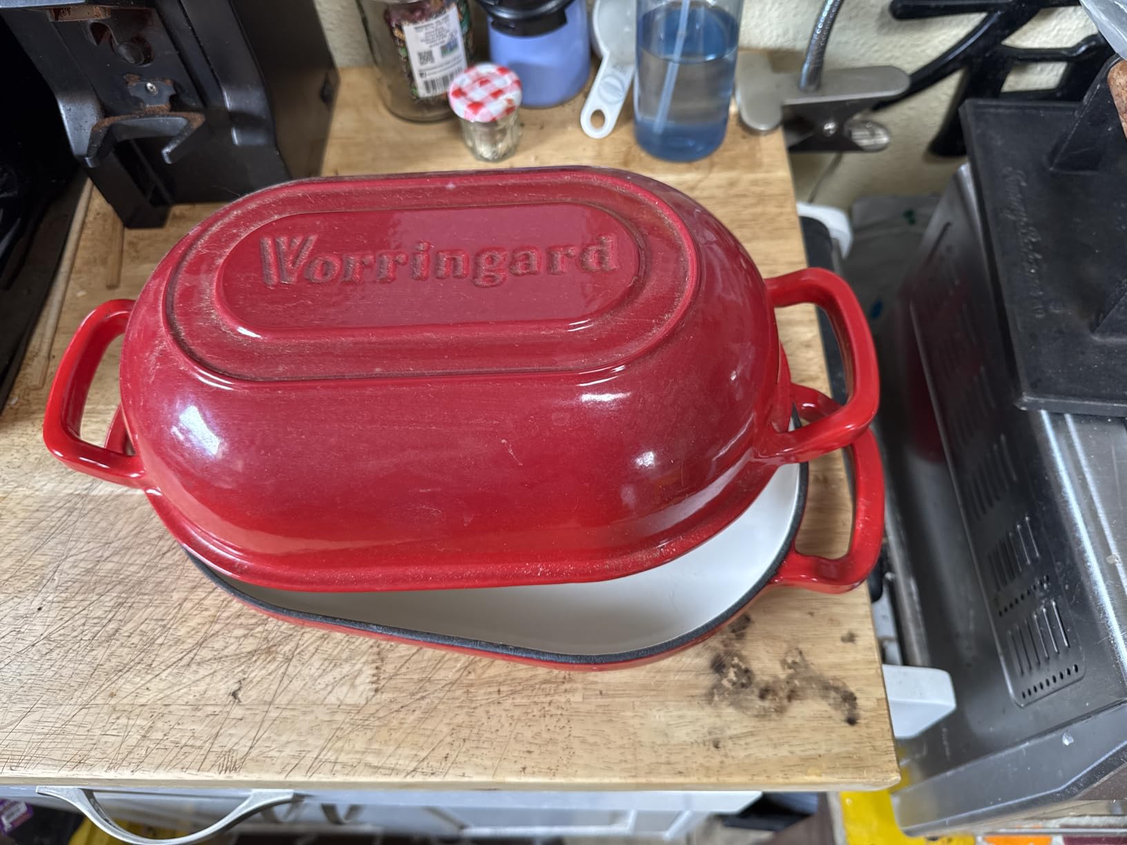 Enameled Cast Iron Sourdough Bread Oven, Dutch Oven, Loaf Cast Iron Bread Pan for Homemade Bread Baking, Meatloaf Pan with Lid, 5QT, Red customer photo 2