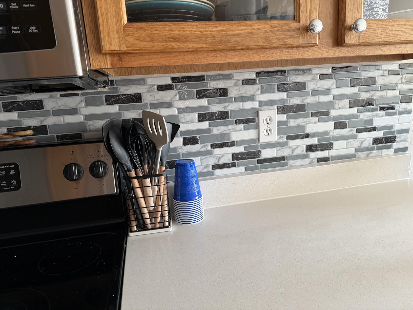 Art3d 20-Sheet Peel and Stick Kitchen Backsplash Tiles, Self-Adhesive Wall Tiles for Kitchen and Bathroom, 12