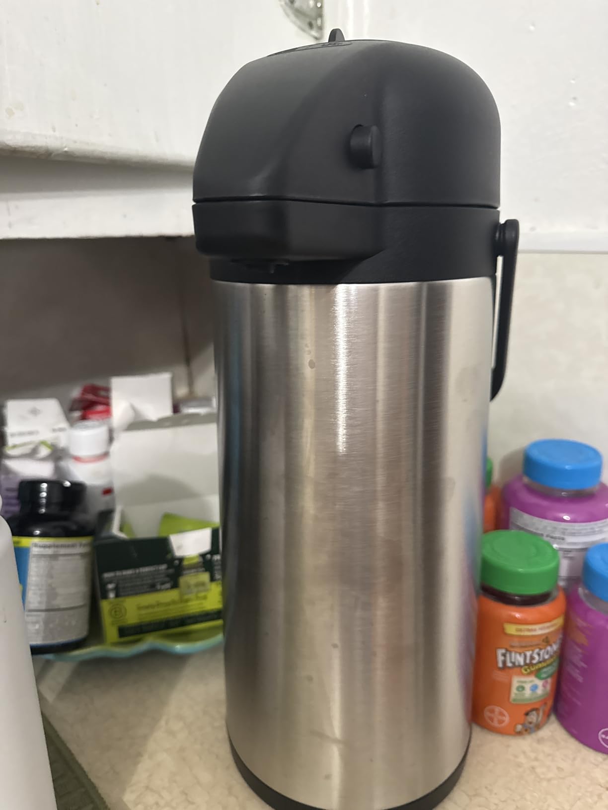 Coffee Carafe for Keeping Hot - Gezoss 102OZ / 3L Airpot Coffee Dispenser with Pump - Large Coffee Carafe for Hot Drinks Tea Liquid - Insulated Stainless Steel Hot Water Beverage Urn for Parties customer photo 2