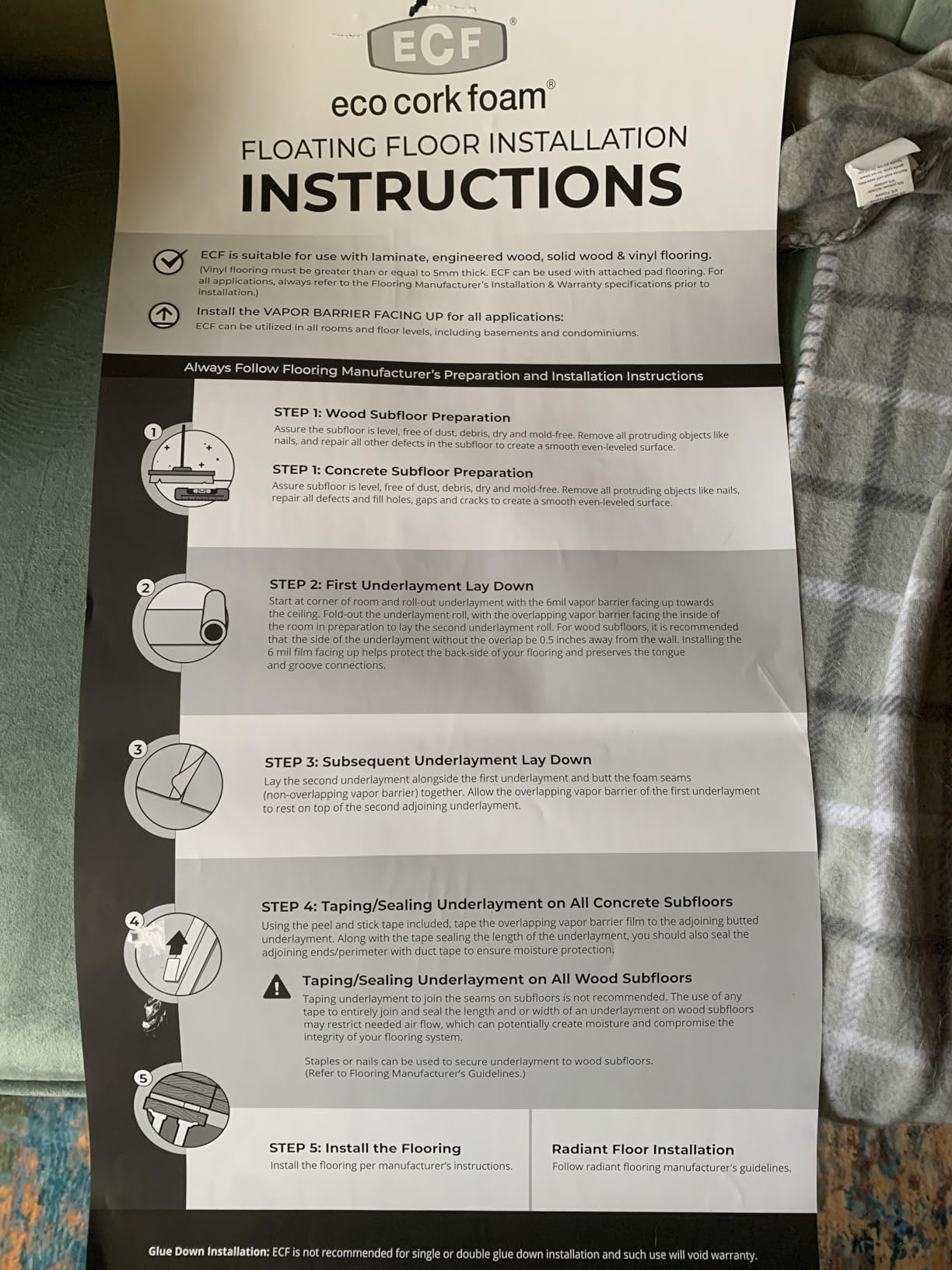 Floor Underlayment - Floor Padding for Vinyl Plank Flooring, LVP Flooring, Hardwood Flooring, Insulation Roll for Flooring Planks - 250Sq Ft customer photo 1