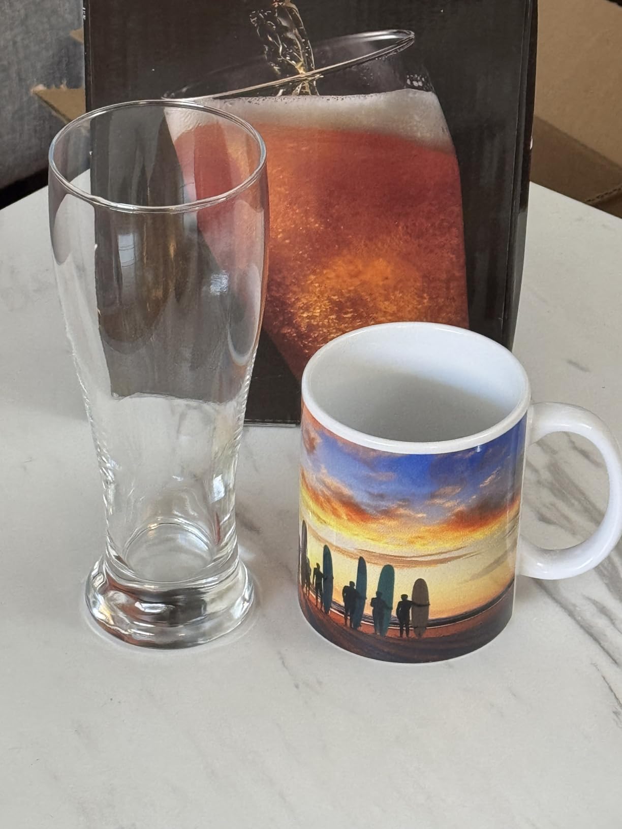 Beer Glasses Set of 4, 14 oz Pilsner Beer Pint Glasses, Classics Craft Wheat Beer Glasses Drinking Set, Beer Mug Glassware Gift for Men customer photo 2