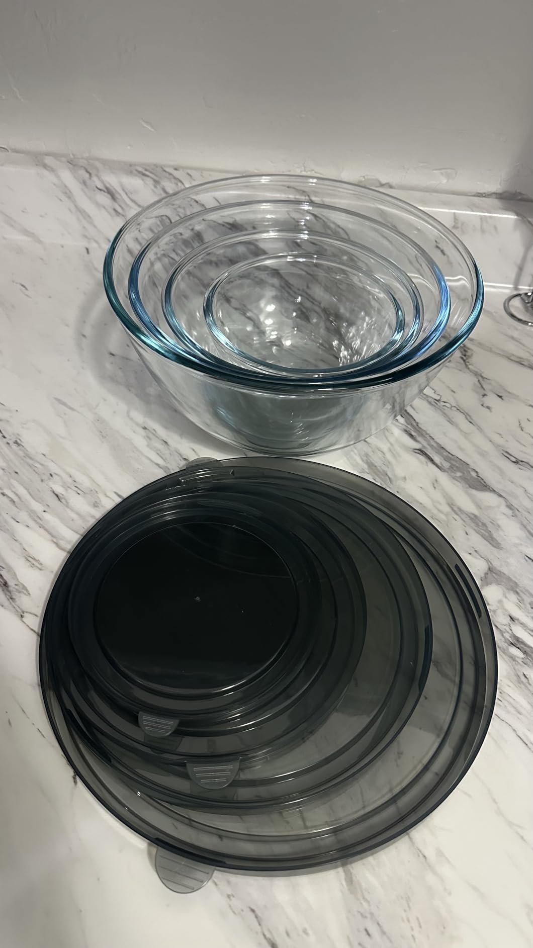 M MCIRCO Glass Mixing Bowls with Lids, 4 Packs Glass Bowl Set, Nesting Bowls for Meal Prep, Food Storage, Bowls For Cooking, Baking, BPA-Free customer photo 1