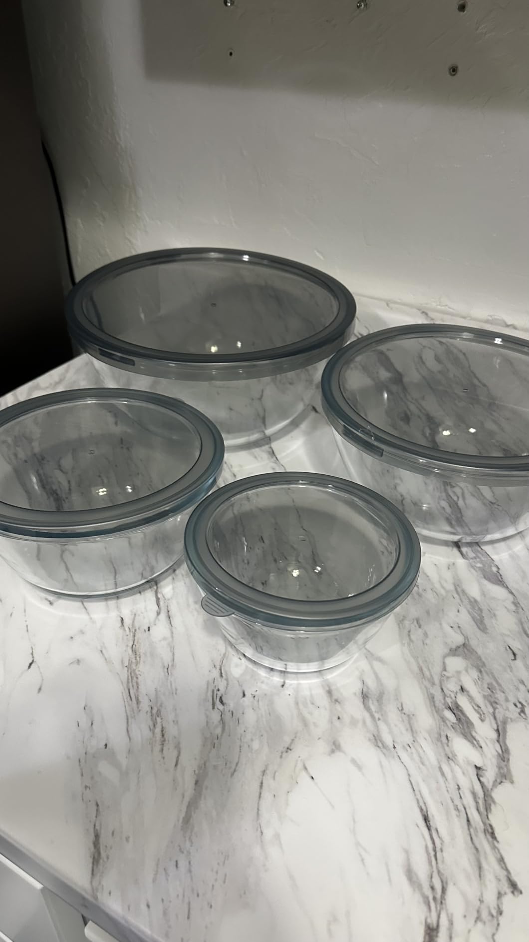 M MCIRCO Glass Mixing Bowls with Lids, 4 Packs Glass Bowl Set, Nesting Bowls for Meal Prep, Food Storage, Bowls For Cooking, Baking, BPA-Free customer photo 2