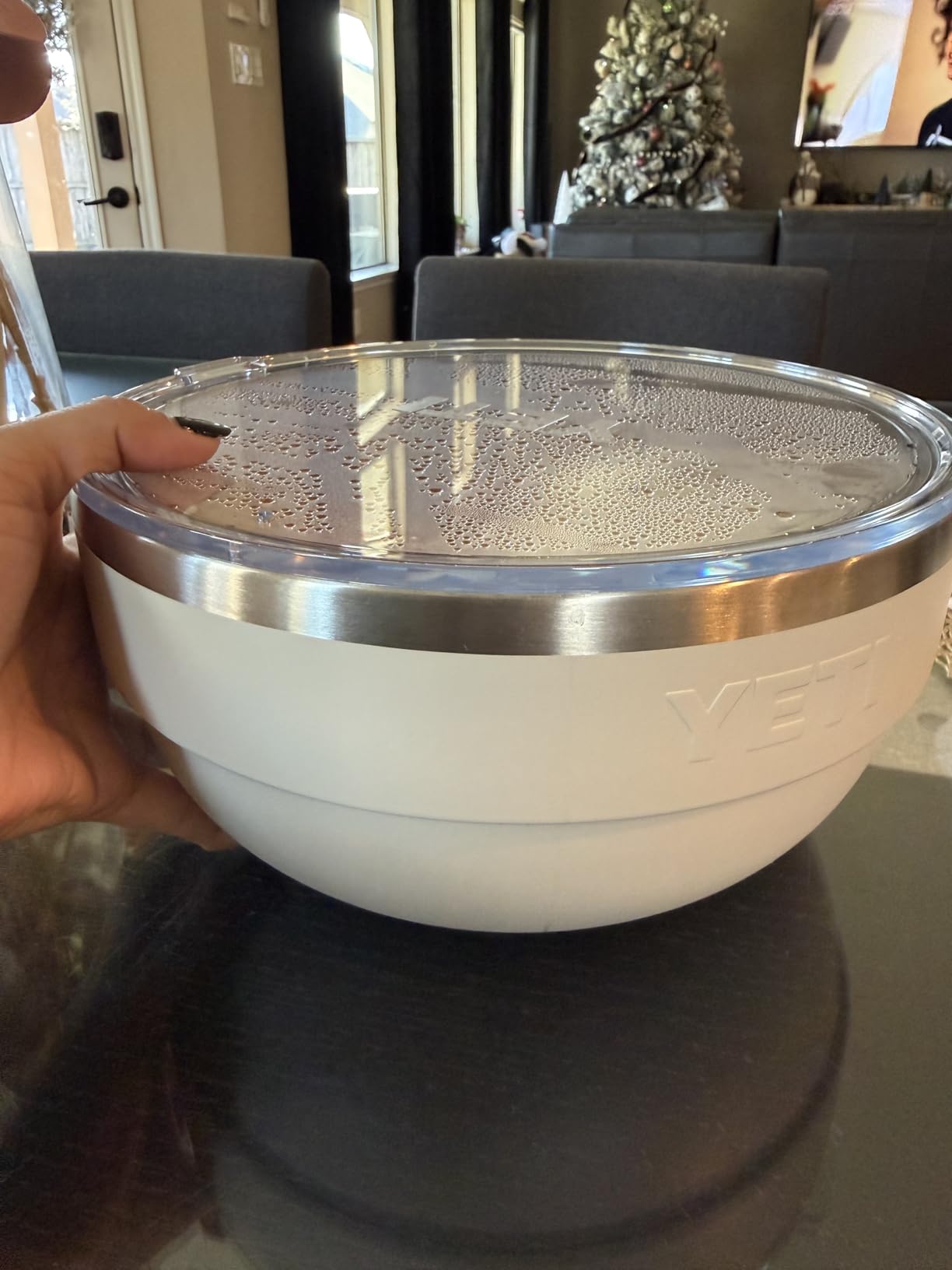 YETI Rambler Bowl, Vacuum Insulated, Stackable and Nestable Stainless Steel Bowl with Lid, 2 Quart, Cape Taupe customer photo 1