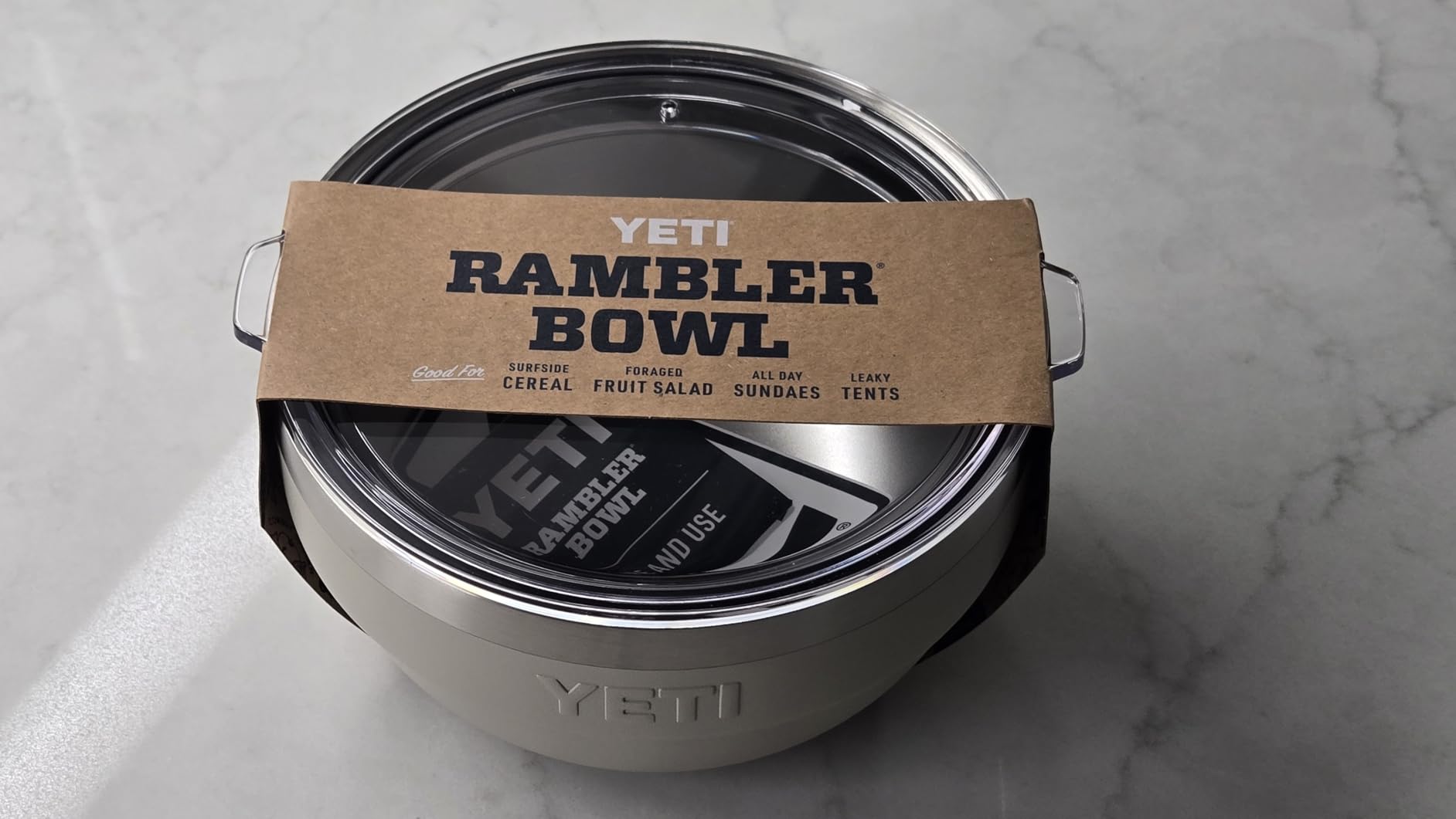 YETI Rambler Bowl, Vacuum Insulated, Stackable and Nestable Stainless Steel Bowl with Lid, 2 Quart, Cape Taupe customer photo 2