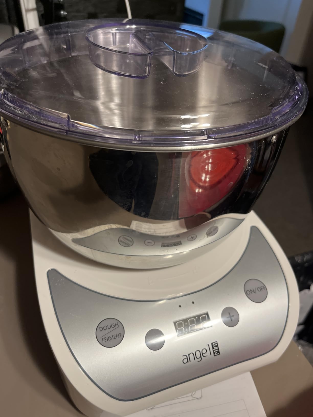 Mini Angel Electric Dough Maker with Ferment Function, 5.5QT Dough Mixer Machine with 304 Stainless Steel Bowl, Face-up Touch Panel, Household Flour Kneading Machine for Pizza Bread, White customer photo 1