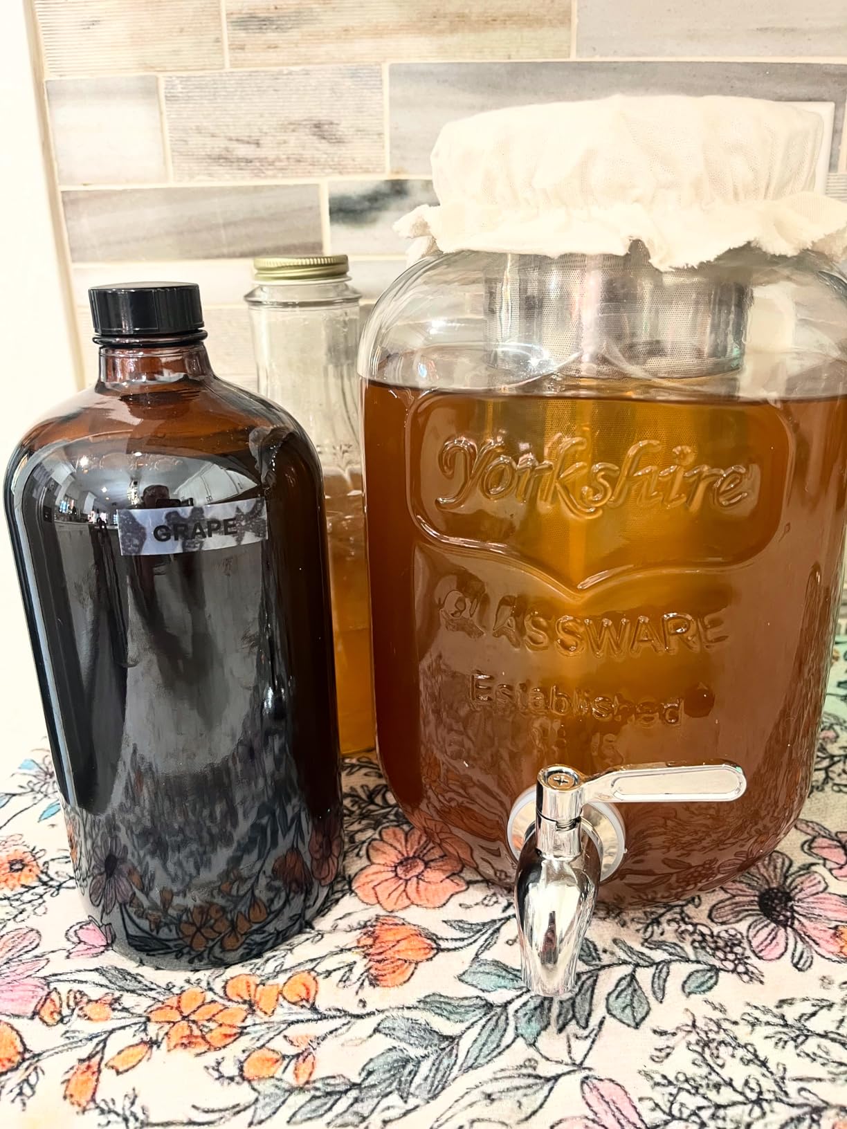 1 Gallon Kombucha Starter Kit, Glass Kombucha Jar with Spigot and Stainless Steel Mesh Filter Fermentation Kit for Home Brewed Kombucha customer photo 1