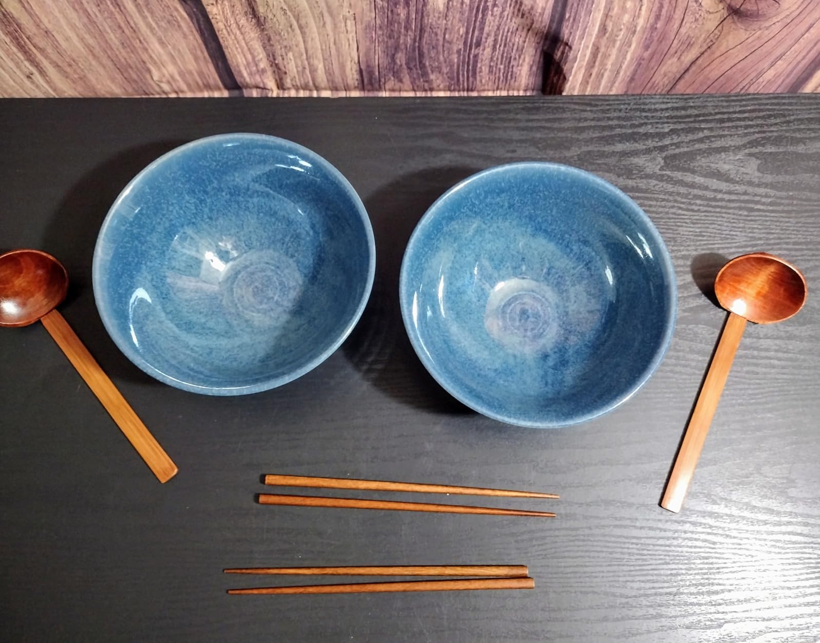 8 Inch Ceramic Ramen Bowl Set of 2, 40oz Japanese Bowls with Spoons & Chopsticks, Durable, Microwave & Dishwasher Safe, Perfect for Ramen, Pho, Salad, Soup, Noodles (Verdigris Green) customer photo 1