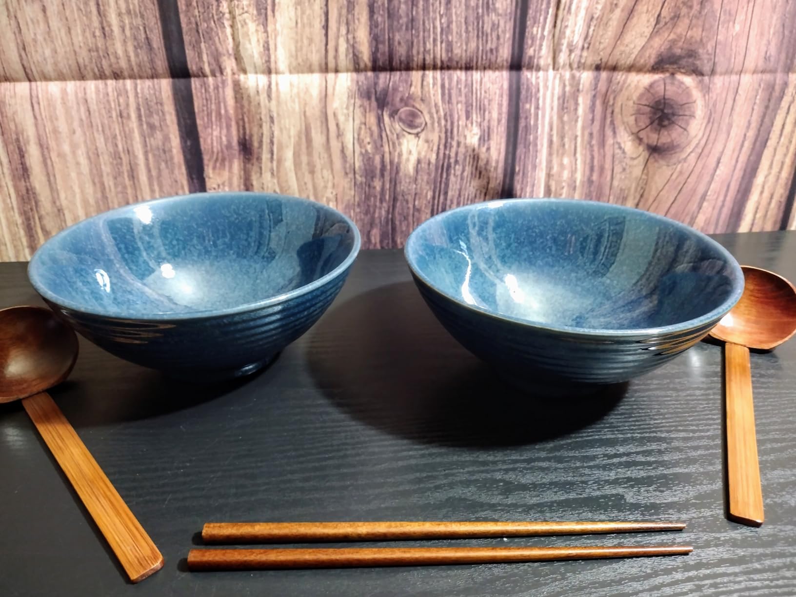 8 Inch Ceramic Ramen Bowl Set of 2, 40oz Japanese Bowls with Spoons & Chopsticks, Durable, Microwave & Dishwasher Safe, Perfect for Ramen, Pho, Salad, Soup, Noodles (Verdigris Green) customer photo 2