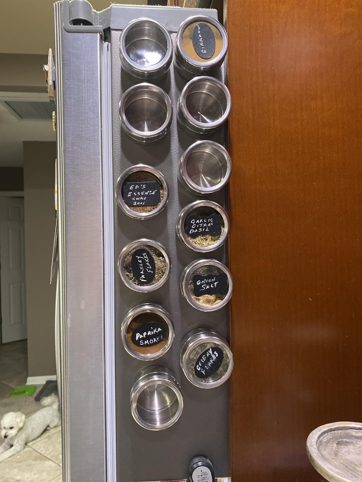 12pcs Stainless Steel Spice Jars, Magnetic Condiment Tins Magnetic Spice Jar With Clear Lid And Holes Sift&Pour - Easy To Clean customer photo 1