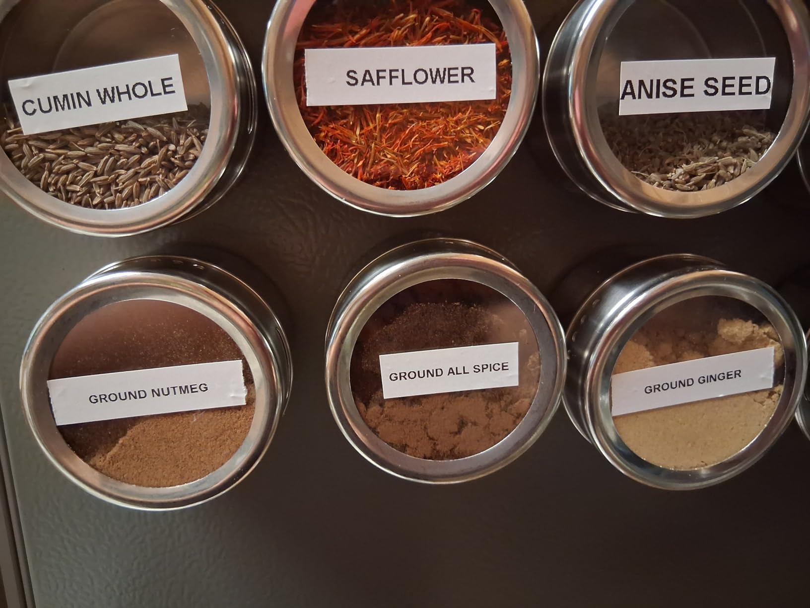 12pcs Stainless Steel Spice Jars, Magnetic Condiment Tins Magnetic Spice Jar With Clear Lid And Holes Sift&Pour - Easy To Clean customer photo 2