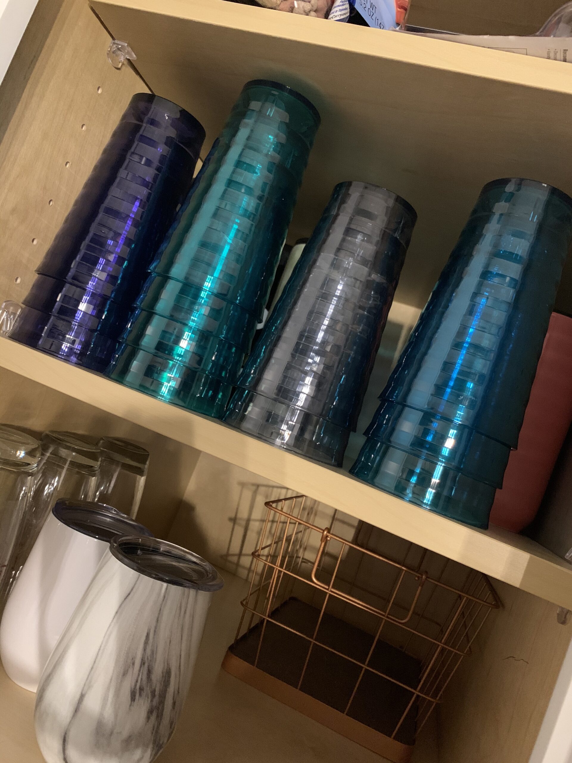 US Acrylic Splash [Set of 16] 18 ounce Plastic Stackable Water Tumblers in Jewel Tone Colors Value Set of Drinking Cups, Reusable, BPA-free, Made in the USA, Top-rack Dishwasher Safe customer photo 2