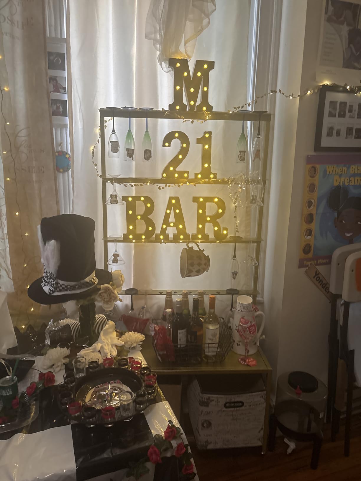 Champagne Wall Holder for Party, Champagne Tower Stand with Storage Shelf and Swivel Casters, 4-Tier Metal Champagne Flutes Display Stand Hold 40 Glasses, Suitable for Wedding, Christmas customer photo 1