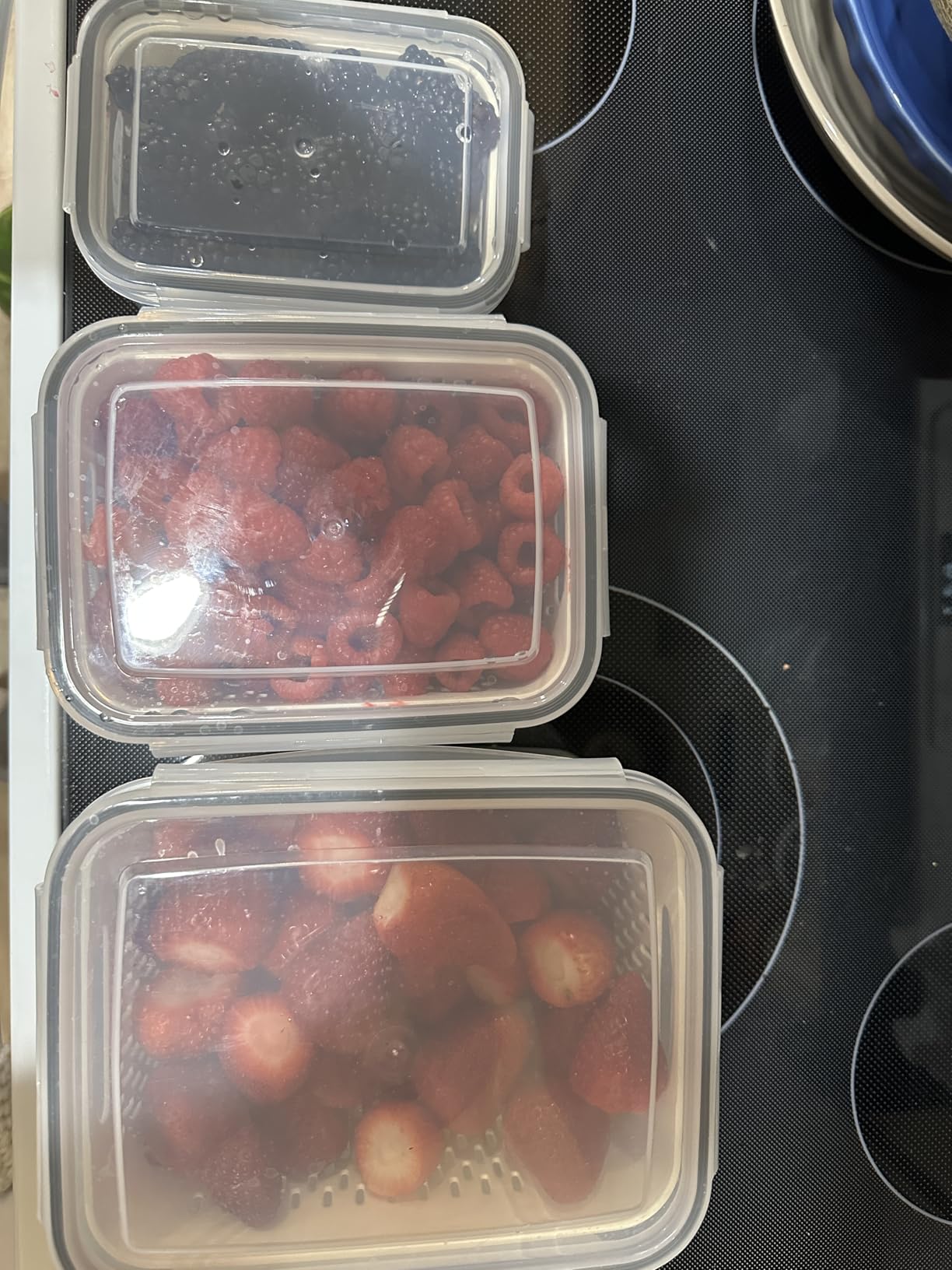 4 Pcs Fruit Storage Containers for Fridge (with Drain Basket) - Leak-Proof Food Containers, BPA-Free customer photo 1