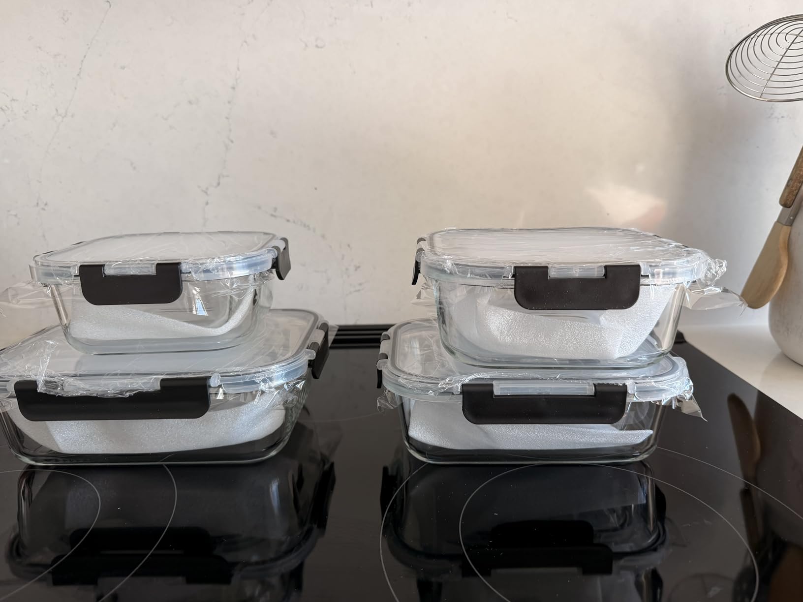 Liuruiyu 8 Pack Glass Food Storage Containers with Lids, Meal Prep Containers, Airtight Bento Boxes with Leak Proof Locking for Microwave, Oven, Freezer and Dishwasher, BPA Free customer photo 2