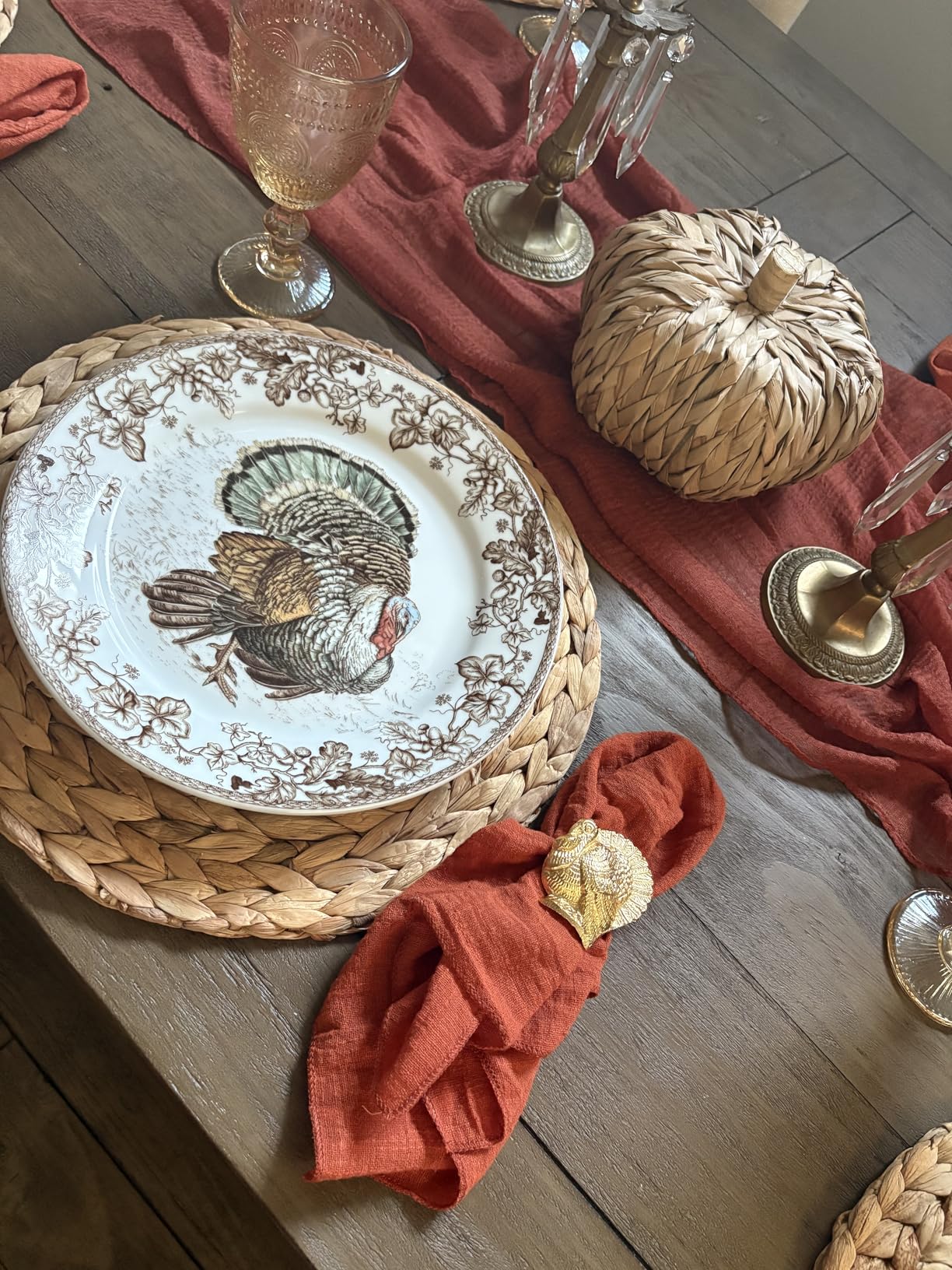 ALPHA Living HOME Set of 12 Rooster Napkin Rings for Farmhouse Table Decor | Premium Metal Chicken Dinnerware Holders | Rustic Kitchen & Holiday Party Table Setting (Gold) customer photo 2