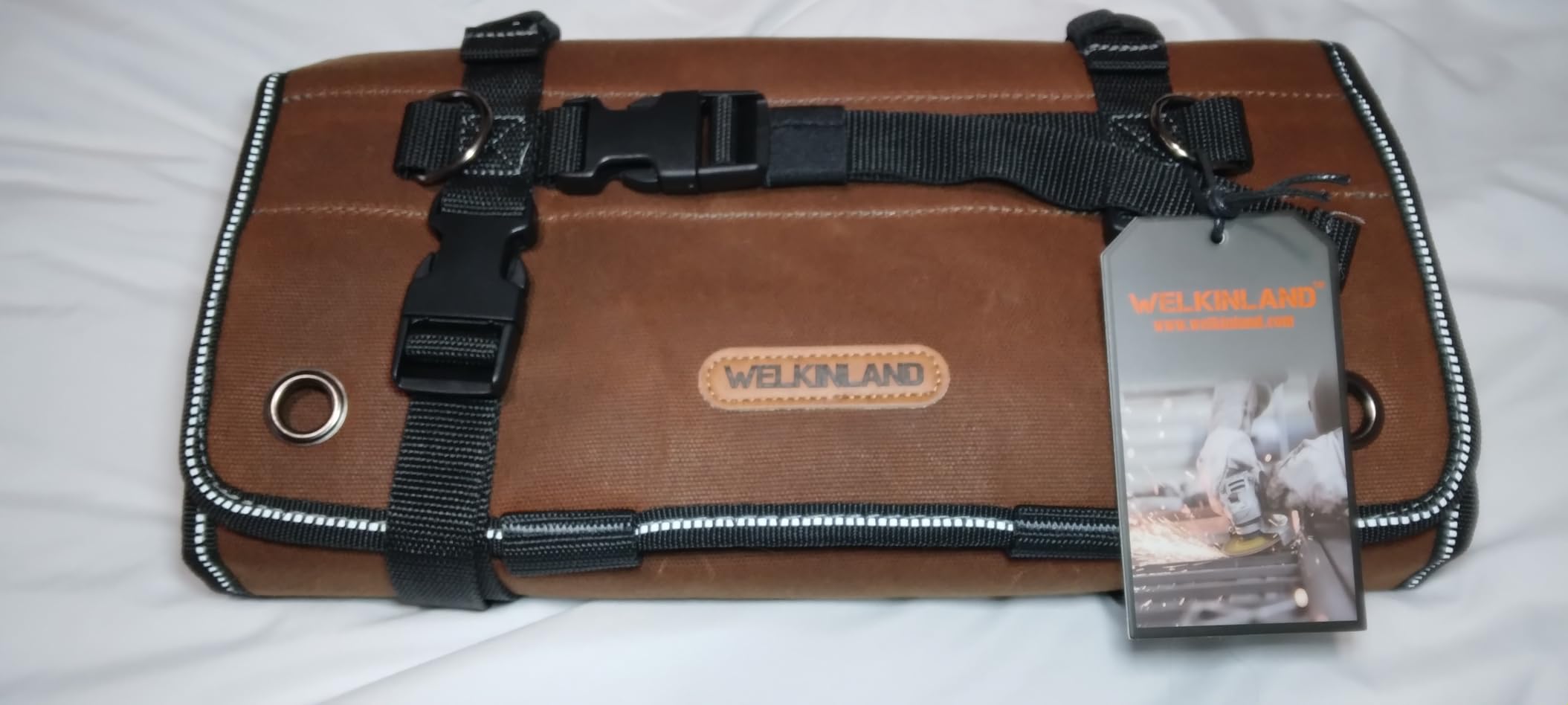WELKINLAND Heavy-Duty Waxed Canvas Tool Roll, 7-Pockets Tool Wrap Roll, 15L Tool Roll Bag, Large Roll Up Tool Bag For Mechanics customer photo 1