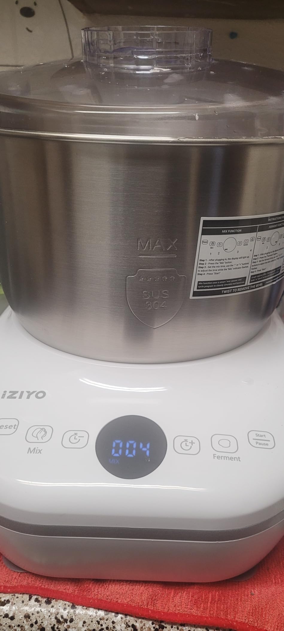 AIZIYO DoughChief 7.4QT Dough Maker with Ferment Function, 304 Stainless Steel Bowl, Electric Dough Proofing Box customer photo 1