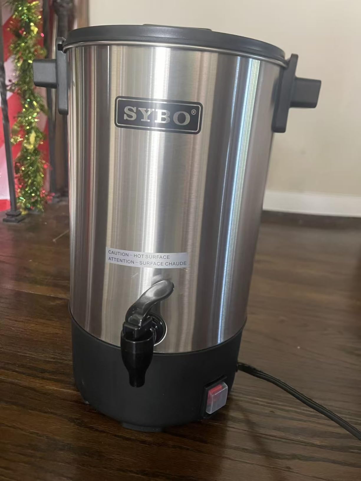 SYBO 120 Cup Commercial Coffee Urn & Hot Beverage Dispenser Stainless Steel Percolate Maker Fast Brew Keeps Warm - Ideal for Tea Water at Events Catering 18 L Metallic customer photo 2