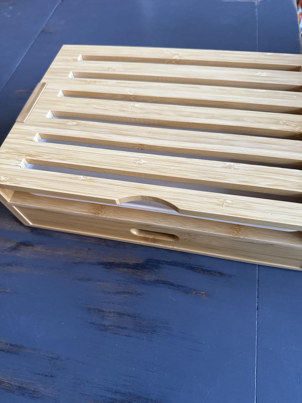 Bamboo Bread Slicer Guide: Bread Cutter for Homemade Bread Loaf - Adjustable and Foldable with Crumb Tray customer photo 1