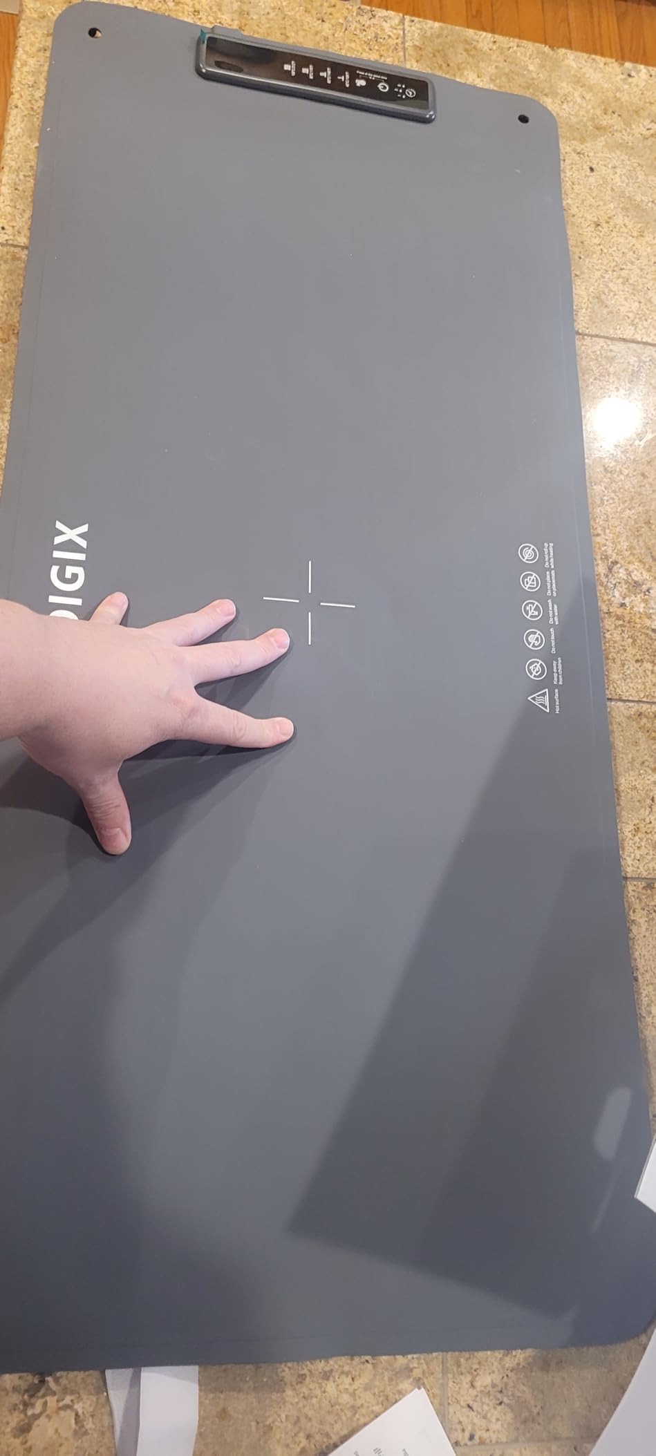 DIGIX Food Warming Mat Extra Large, XXL 36x16 inch, Warming Mat For Food, Food Warmer Chafing Dishes, Portable Food Warmers Trays for Parties Buffet, 4 Level Temp, 3 Timer Settings (Grey) customer photo 2