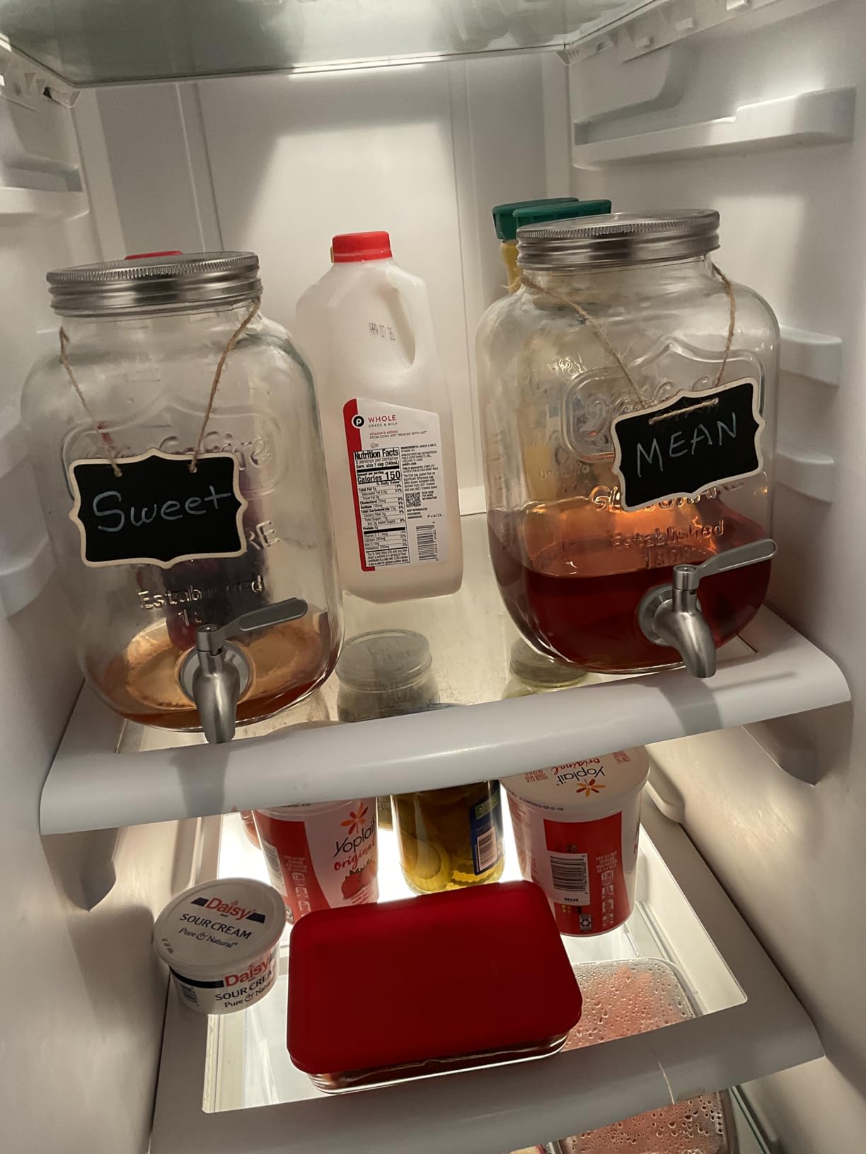 KIKCOIN 1 Gallon Glass Drink Dispensers for Parties, 2 Pack Leakproof Beverage Dispenser with Stand & 18/10 Stainless Steel Spigot & Filter customer photo 2