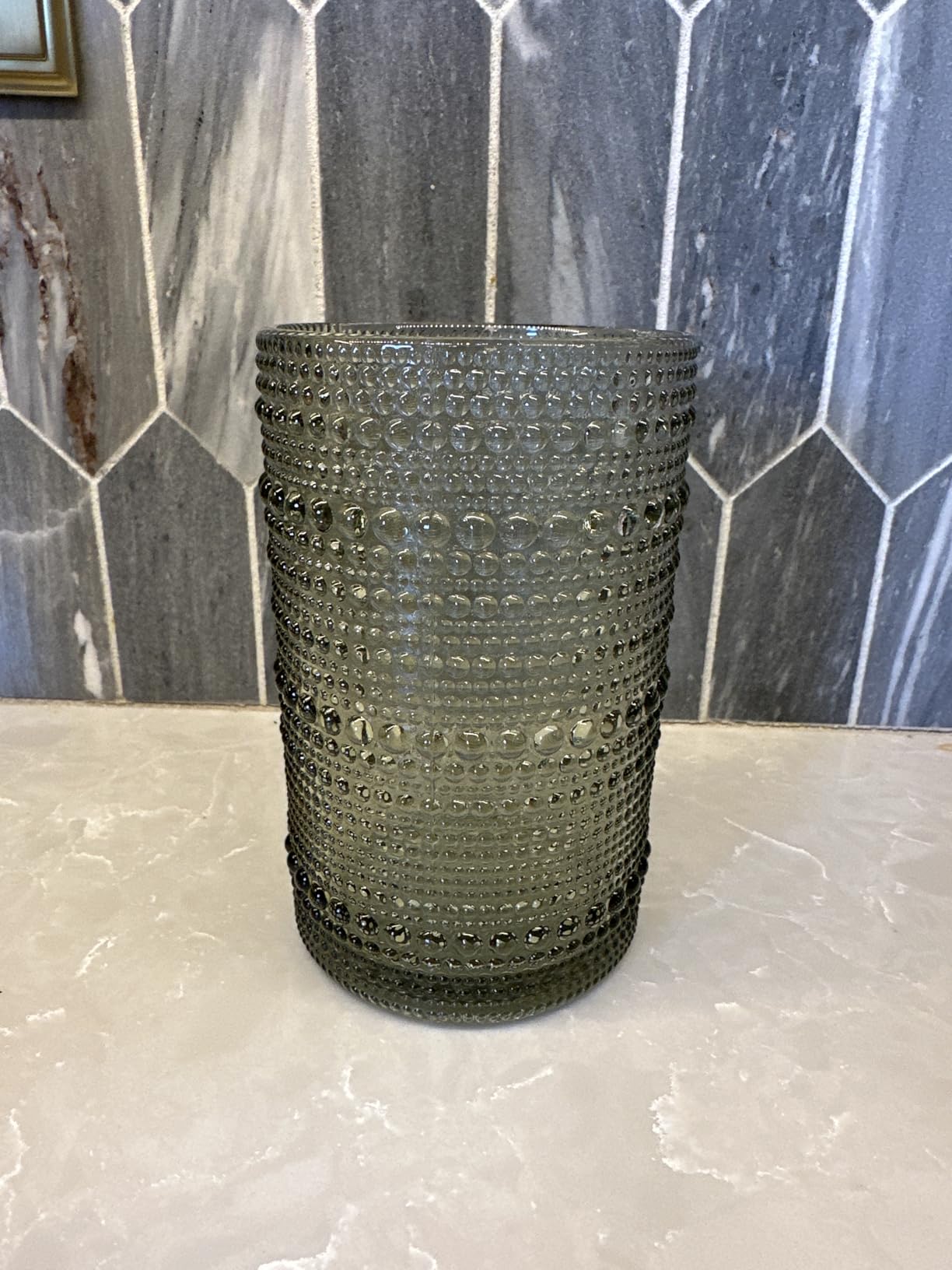 Colored Hobnail Drinking Glasses Set of 6, 15 oz Vintage Highball Glasses, Drinkware Kitchen Glasses customer photo 1
