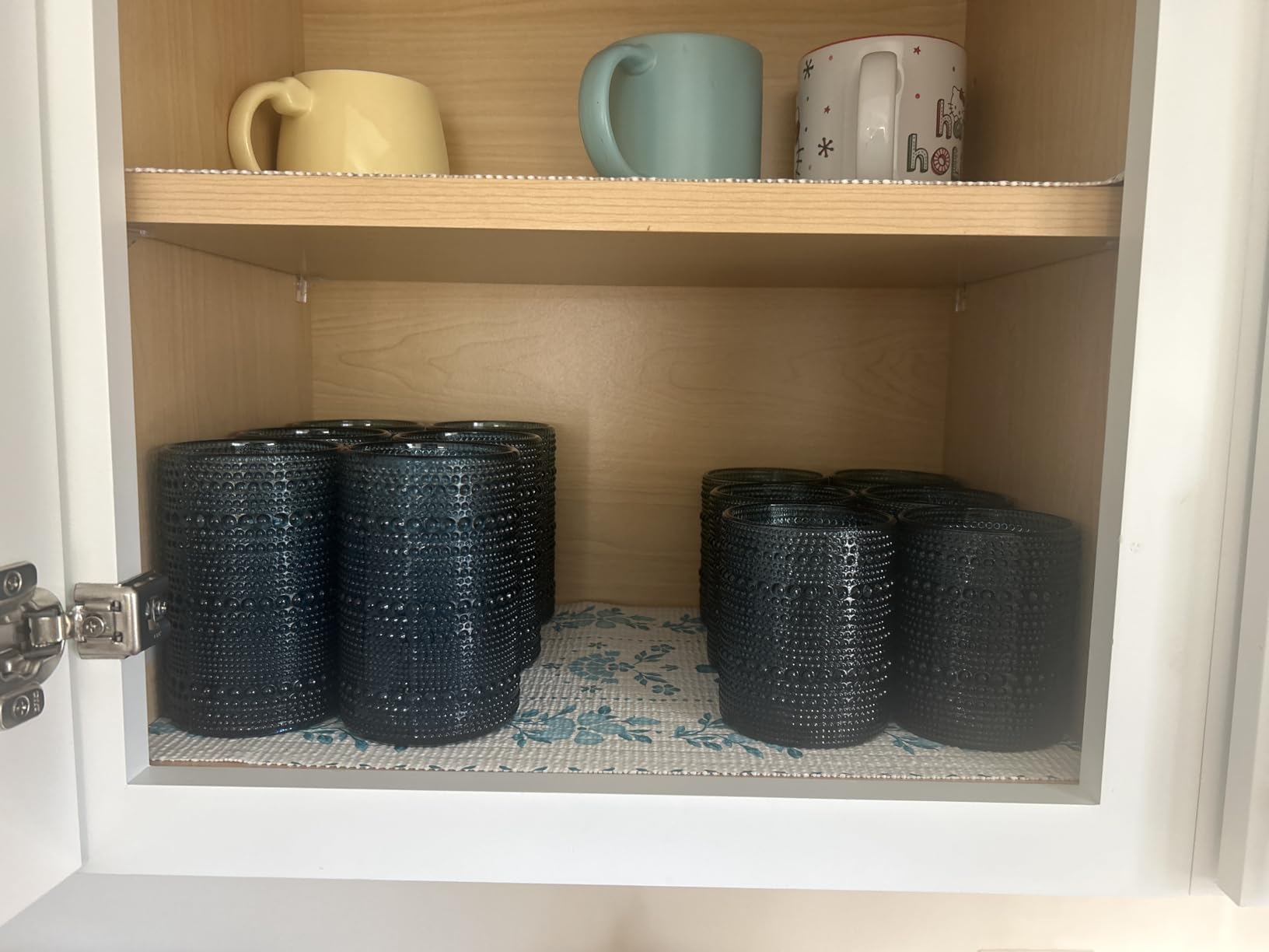 15oz Colored Hobnail Drinking Glasses, Vintage Glasses Drinking Set of 6, Embossed Beaded Glass Cups for Kitchen, Beer, Juice, Cocktail, Whiskey, Milk customer photo 1