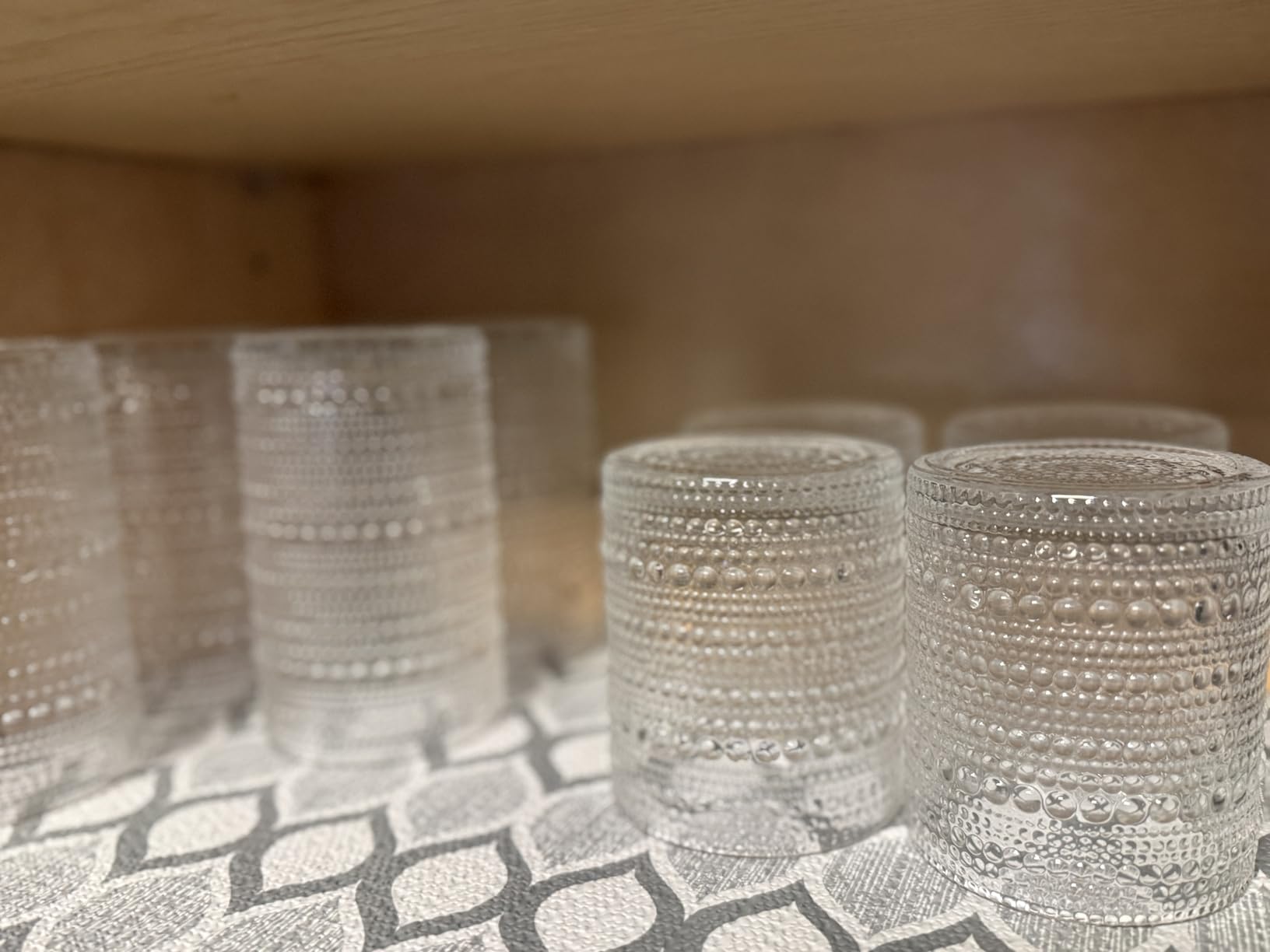 15oz Colored Hobnail Drinking Glasses, Vintage Glasses Drinking Set of 6, Embossed Beaded Glass Cups for Kitchen, Beer, Juice, Cocktail, Whiskey, Milk customer photo 2