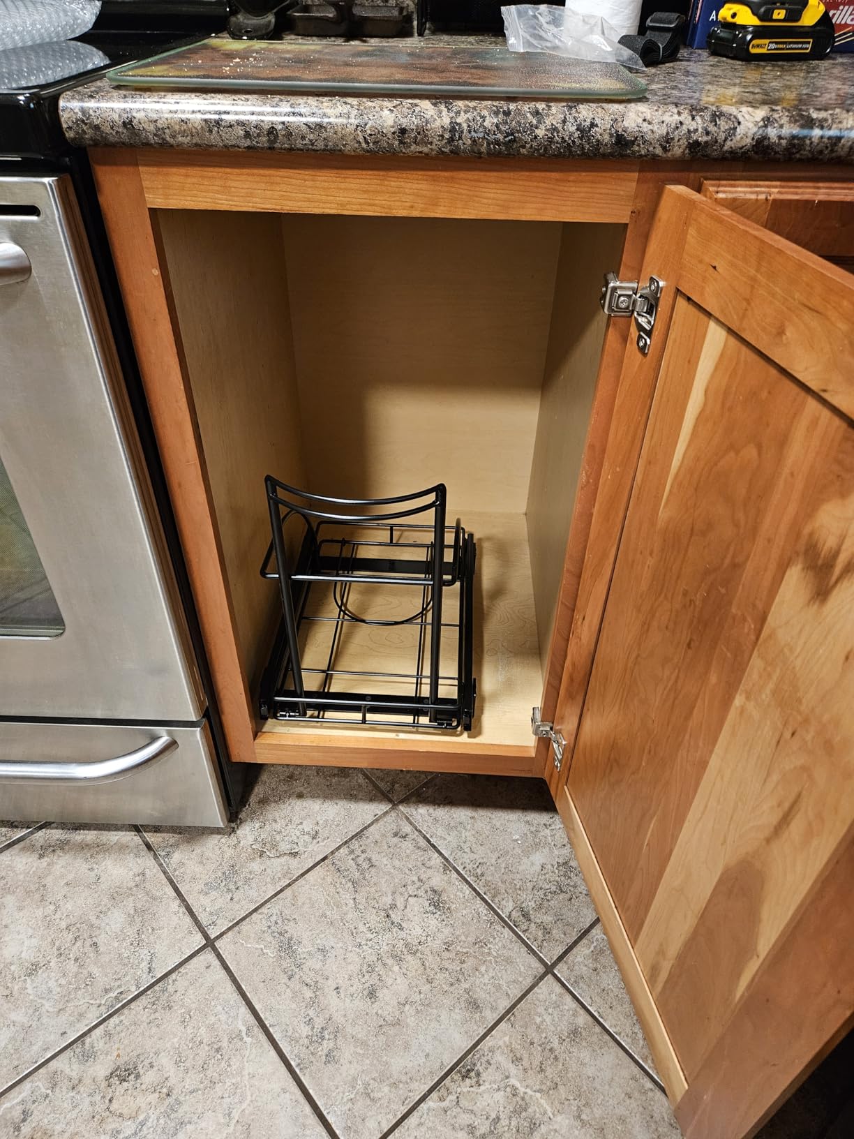 ANASTA Under Sink Trash Can Pull Out Trash Hidden for 30-50 Qt 7-13 Gallon Garbage Can Under 13