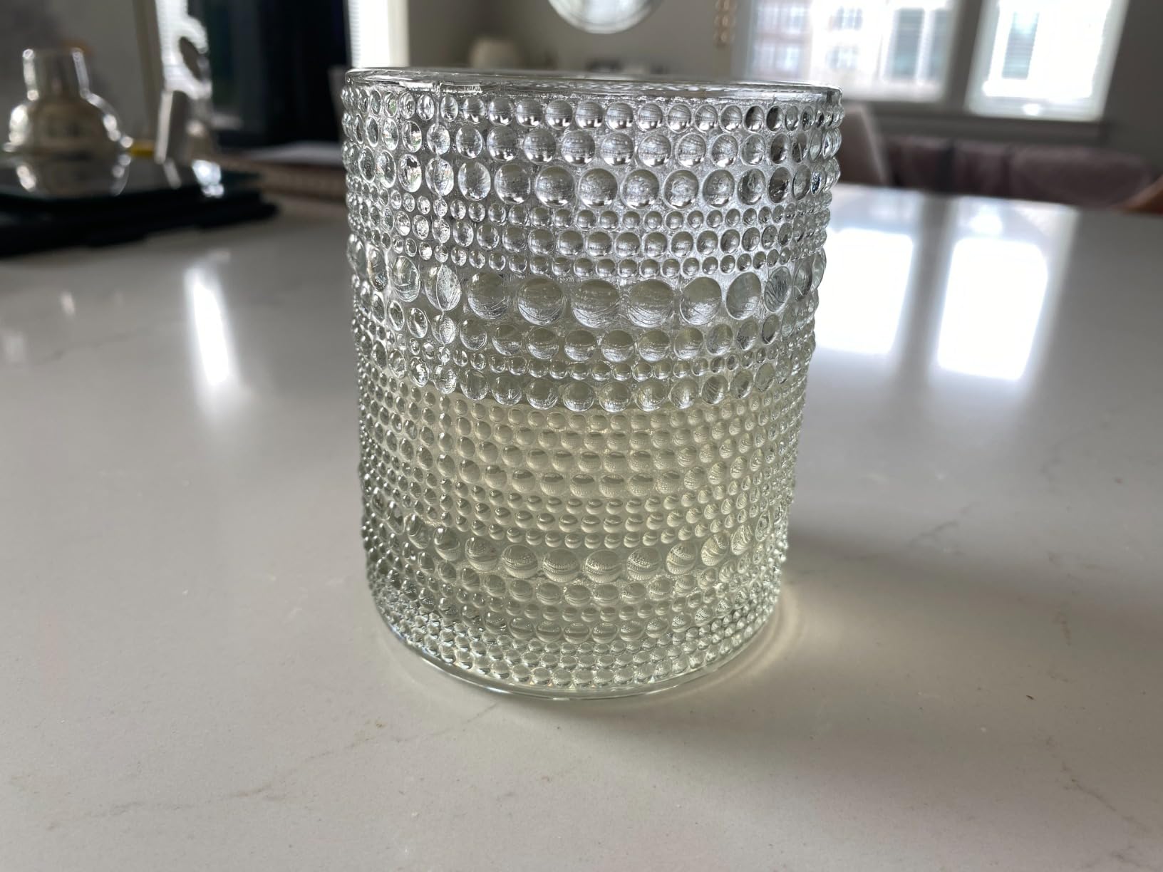 Bandesun Vintage Hobnail Drinking Glasses Set of 12, 13oz Colorful Beaded Bubble Glass Cups for Kitchen, Multiple color Embossed Water Tumbler for Whiskey, Cocktail, Beer, Wine, Water & Juice customer photo 2