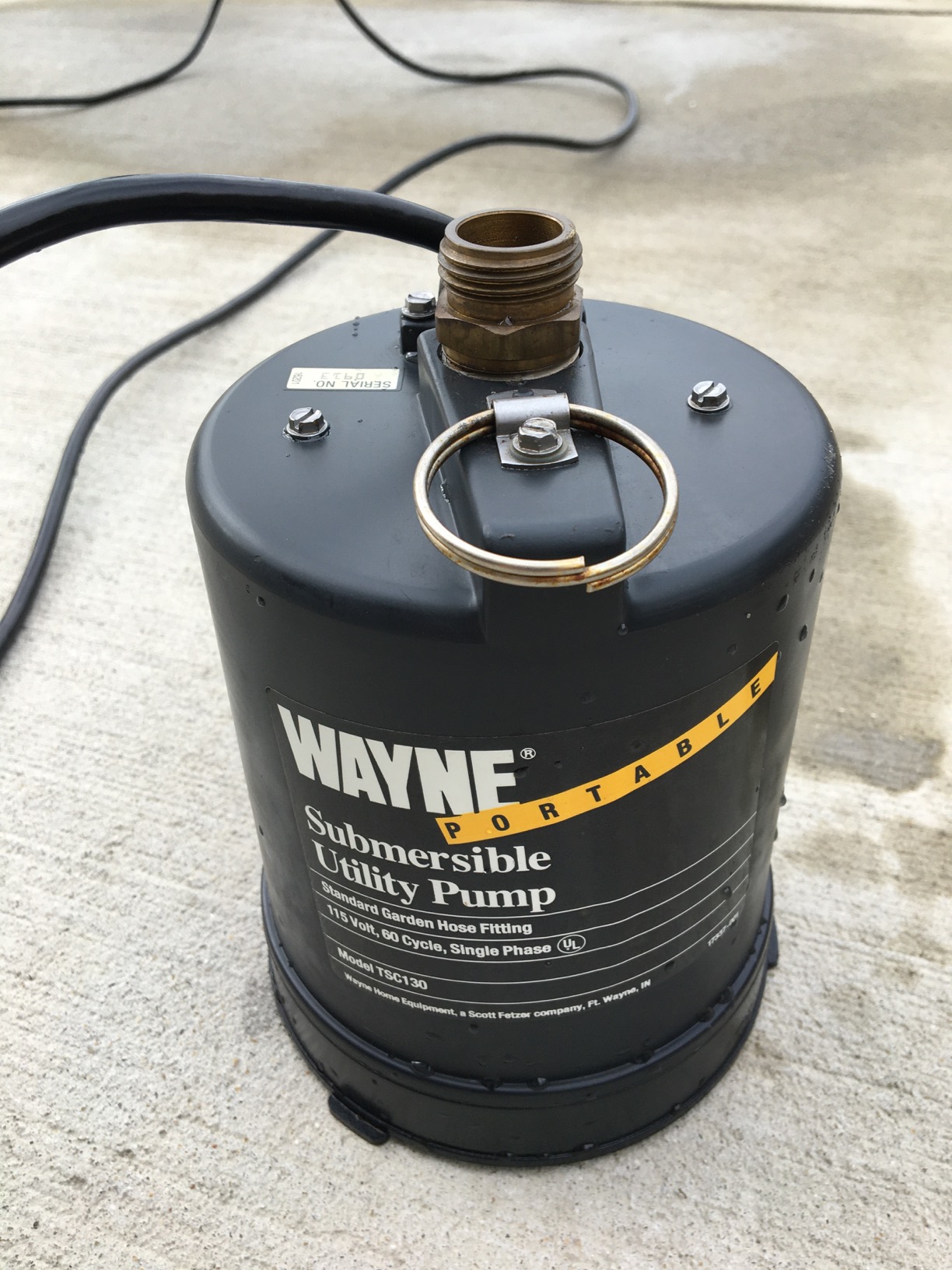 Wayne TSC130 1/4 HP Reinforced Thermoplastic Submersible Multi-Use Pump - Up to 1,250 Gallons Per Hour - Heavy Duty Multi-Use Pump customer photo 1