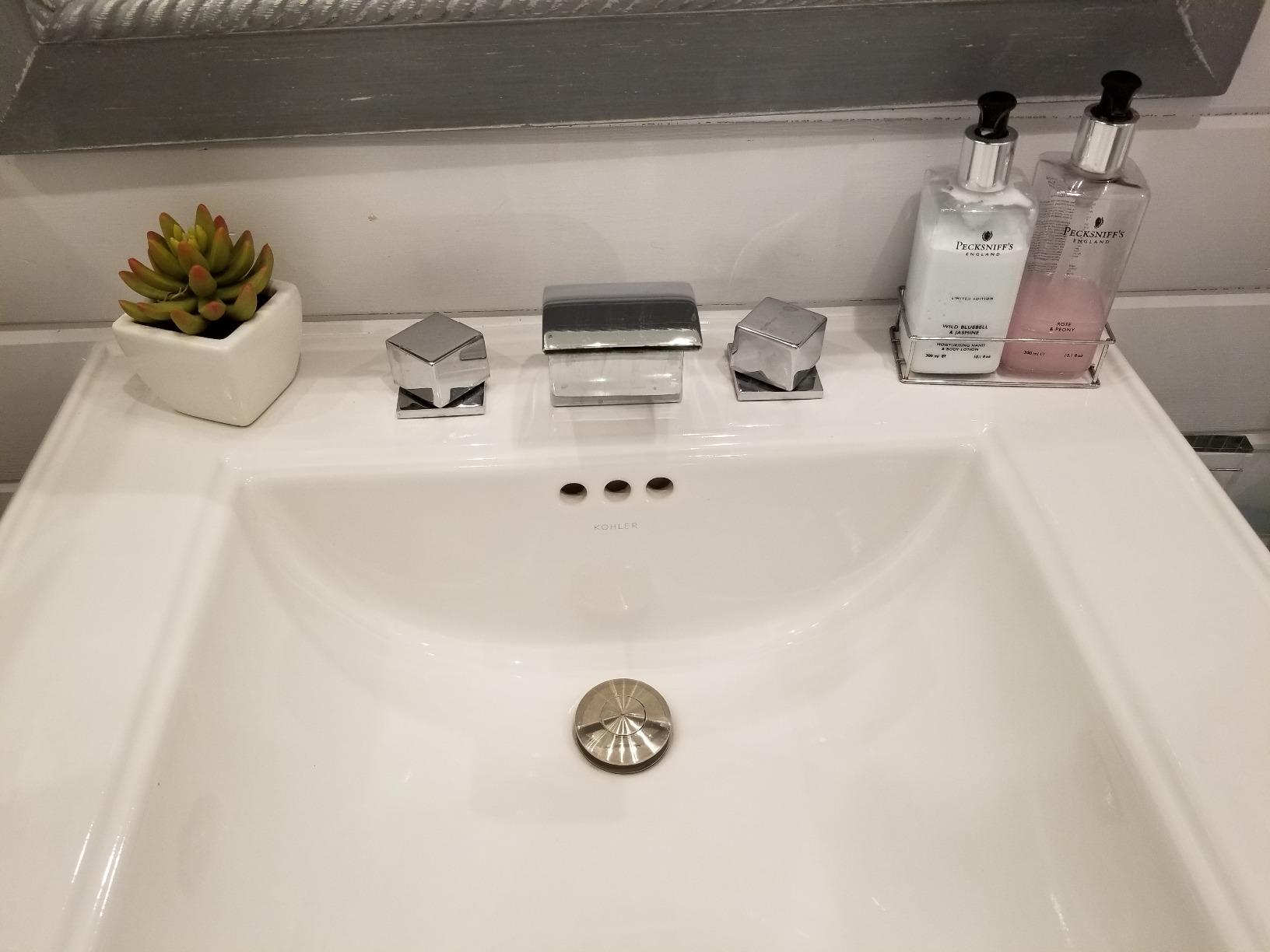 KOHLER K-2344-8-17 Memoirs Stately Rectangular Pedestal Bathroom Sink, 24 1/2
