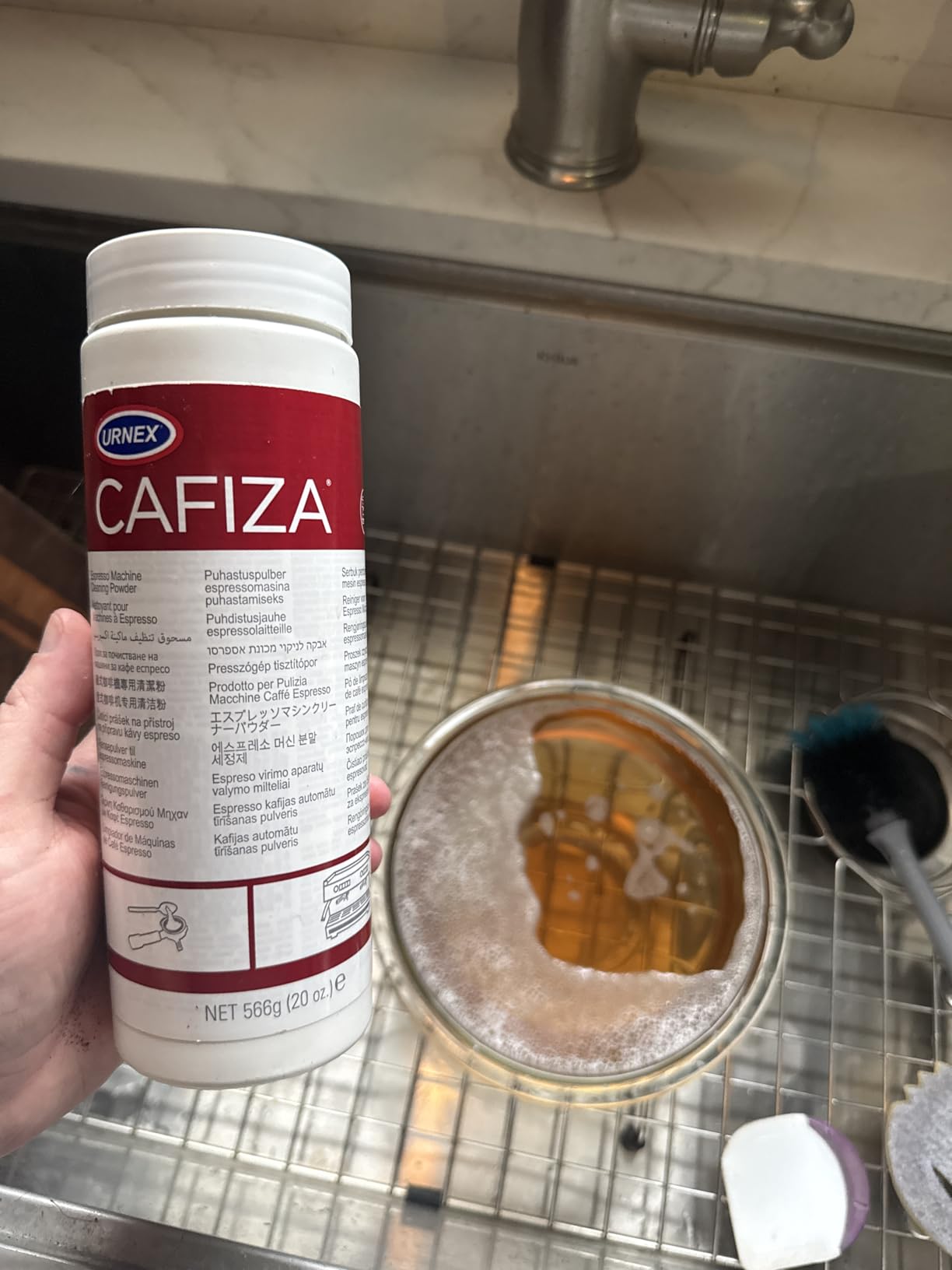 Urnex Espresso Machine Cleaning Powder - 566 grams - Cafiza Professional Espresso Machine Cleaner customer photo 1