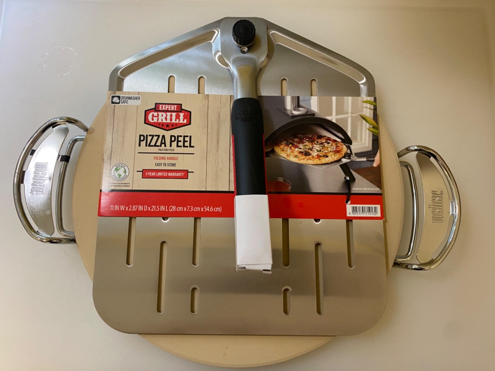 Weber Gourmet BBQ System Pizza Stone with Carry Rack,16.7